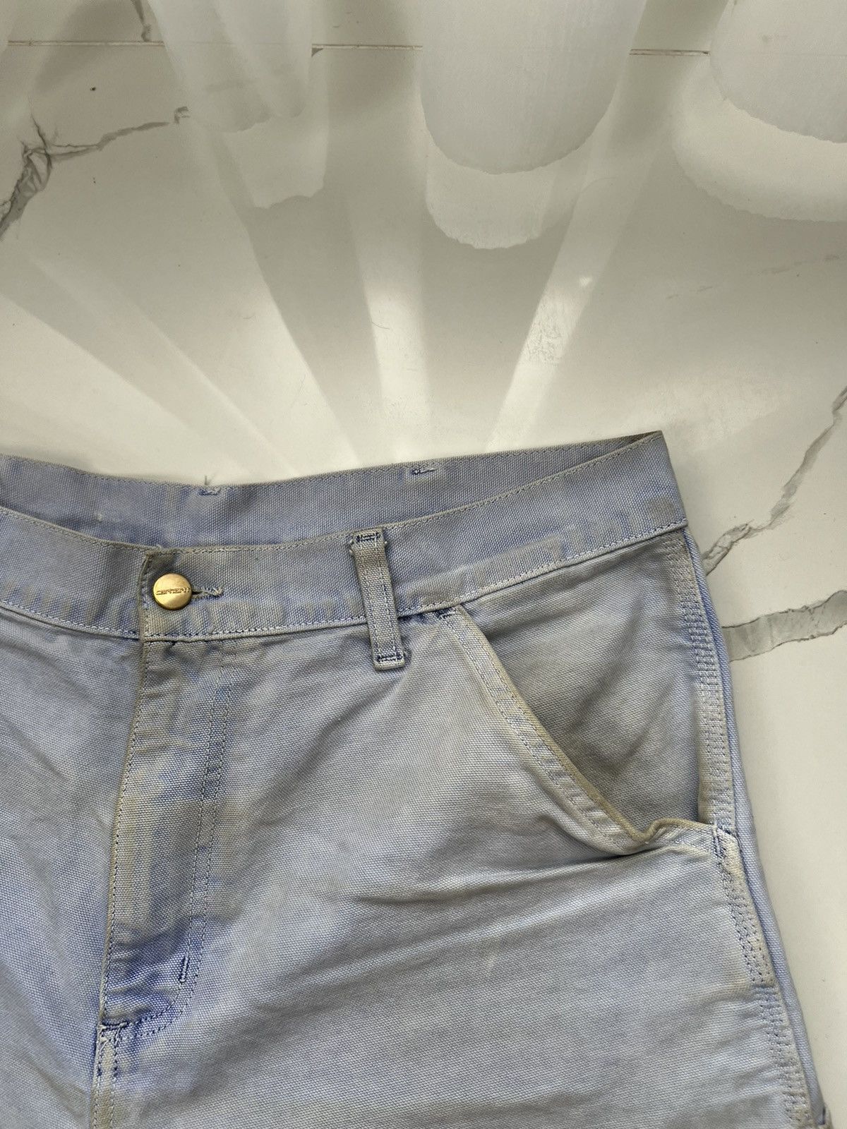 Carhartt × Vintage 90’s CARHARTT SIGNLE KNEE SHORTS DISTRESSED THRASHED Y2K Size US 34 / EU 50 - 9 Thumbnail