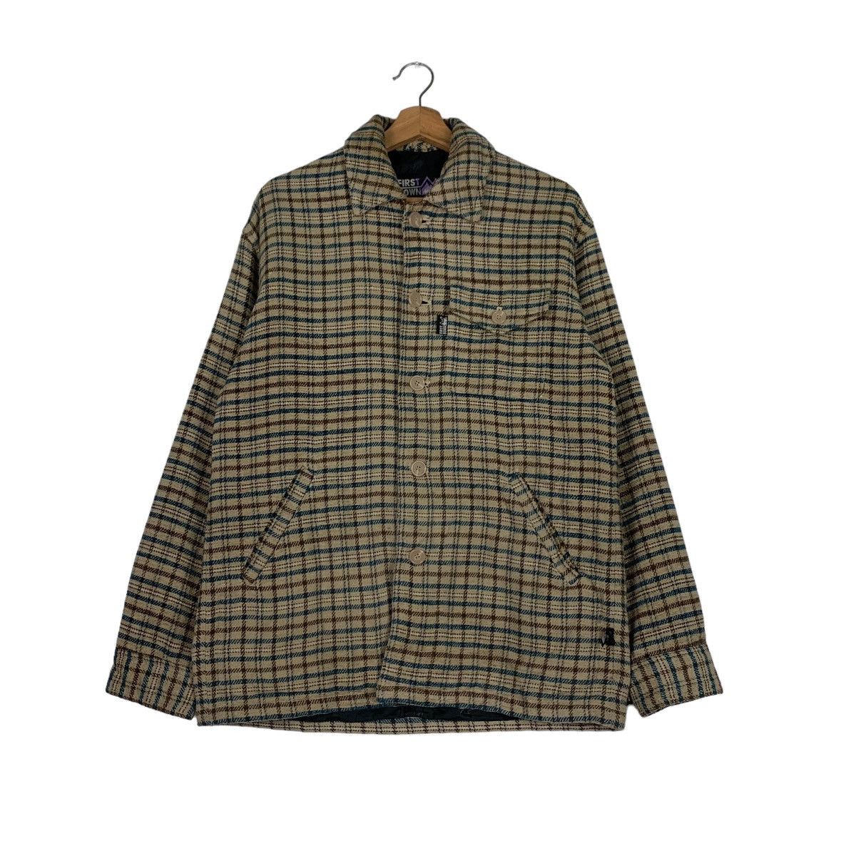 Japanese Brand FIRST DOWN Small Checked Casual Flannel Jacket #0905-C40 Size US M / EU 48-50 / 2 - 1 Thumbnail