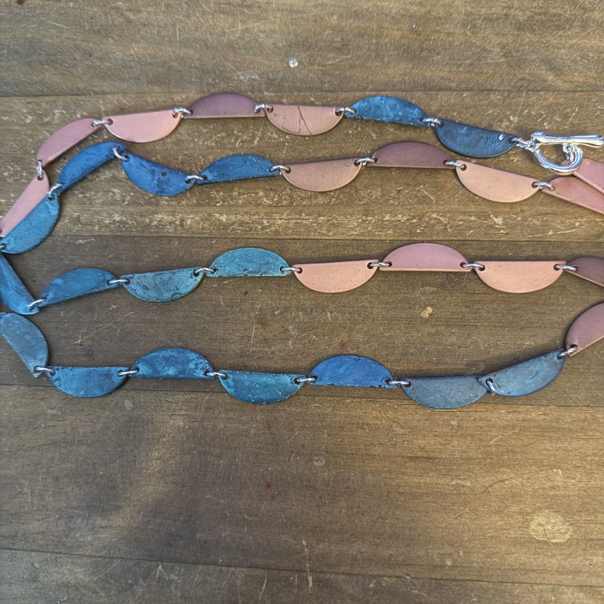 Other Teal and copper tone half circle link necklace Size ONE SIZE - 2 Thumbnail