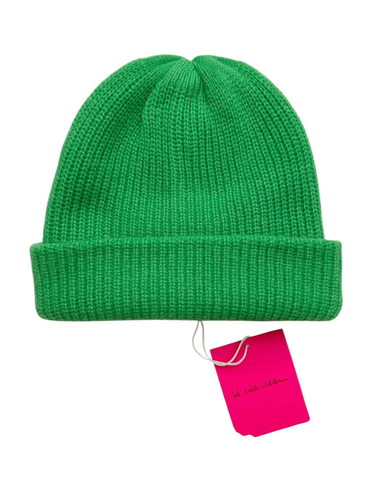 The Elder Statesman 100% Cashmere Gecko Green Beanie Size ONE SIZE - 1 Thumbnail