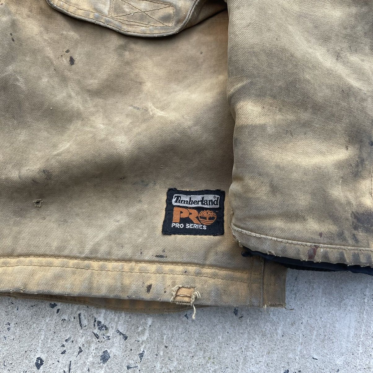 Carhartt Vintage Thrashed Tan TIMBERLAND PRO Lined Chore Jacket Size US L / EU 52-54 / 3 - 5 Thumbnail