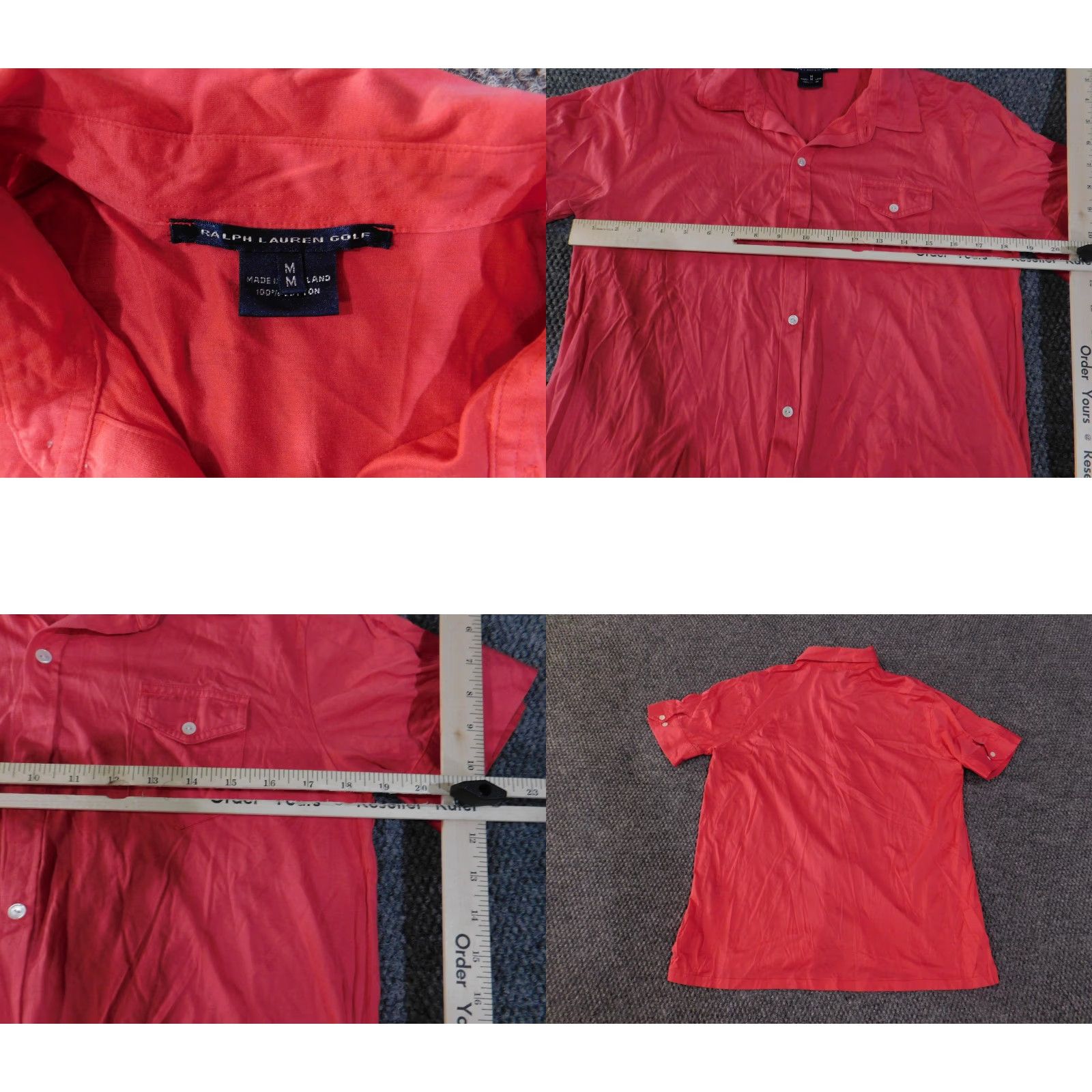 Ralph Lauren Ralph Lauren Golf Shirt Mens M Red Short Sleeve Button Front Pocket Cotton Size US M / EU 48-50 / 2 - 8 Thumbnail