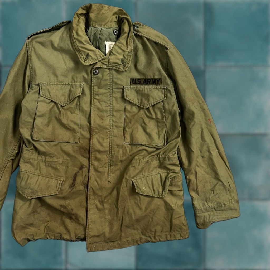 Vintage VINTAGE U.S. ARMY M-65 JACKET Coat Green Nylon All Seasons Full Zip Hooded Pockets Men M Medium VTG Vietnam 70s Style Military Jacket Size US M / EU 48-50 / 2 - 1 Thumbnail