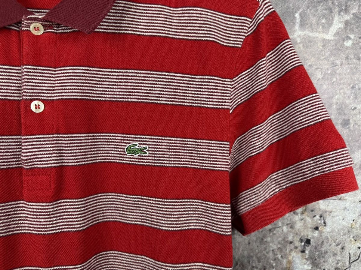 Lacoste Lacoste Red Striped Polo Shirt Crocodile Logo Short Sleeve Size US L / EU 52-54 / 3 - 5 Thumbnail
