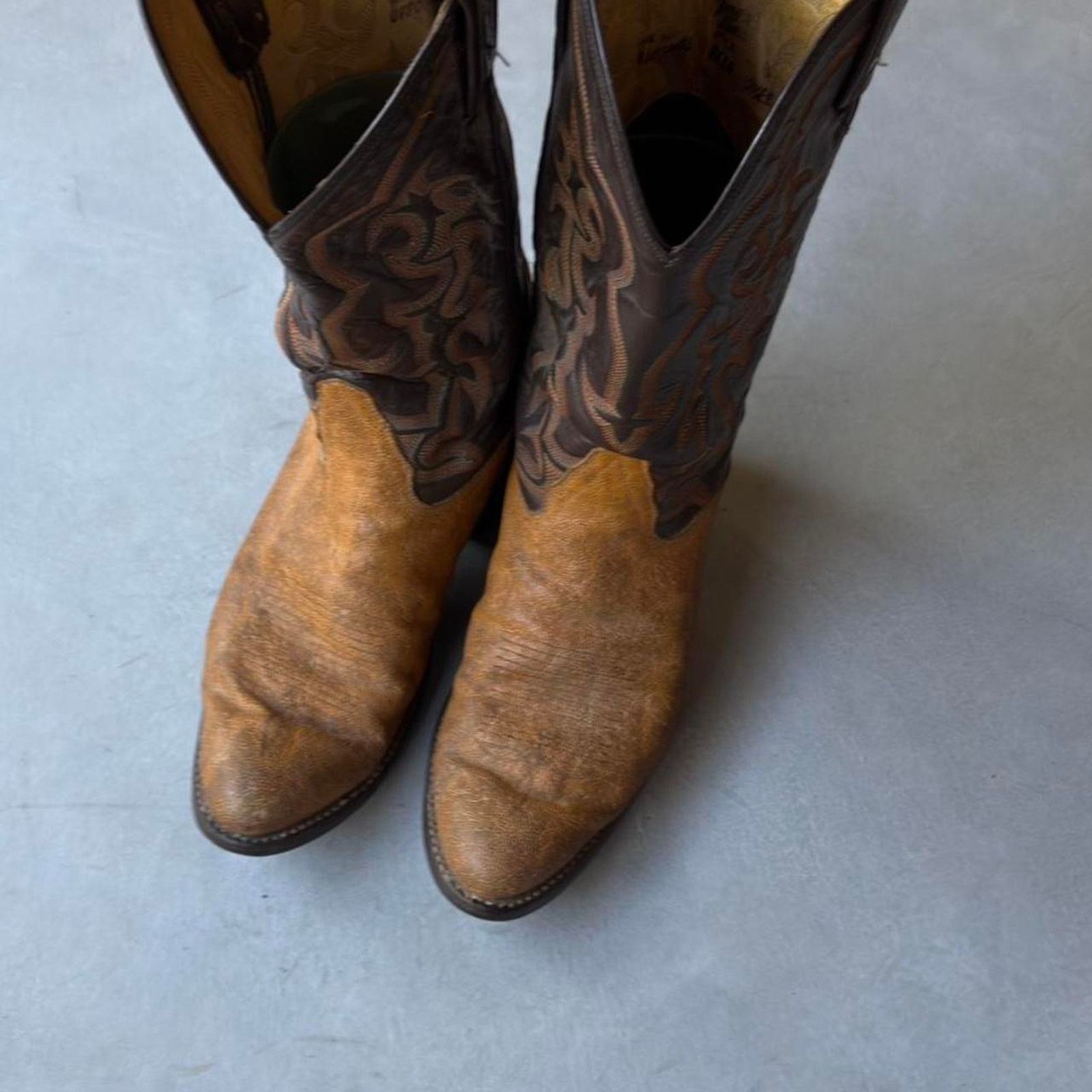 Tony Lama Vintage Tony Lama Cowboy Boots Roper Rodeo Western Size US 9.5 / EU 42-43 - 4 Thumbnail