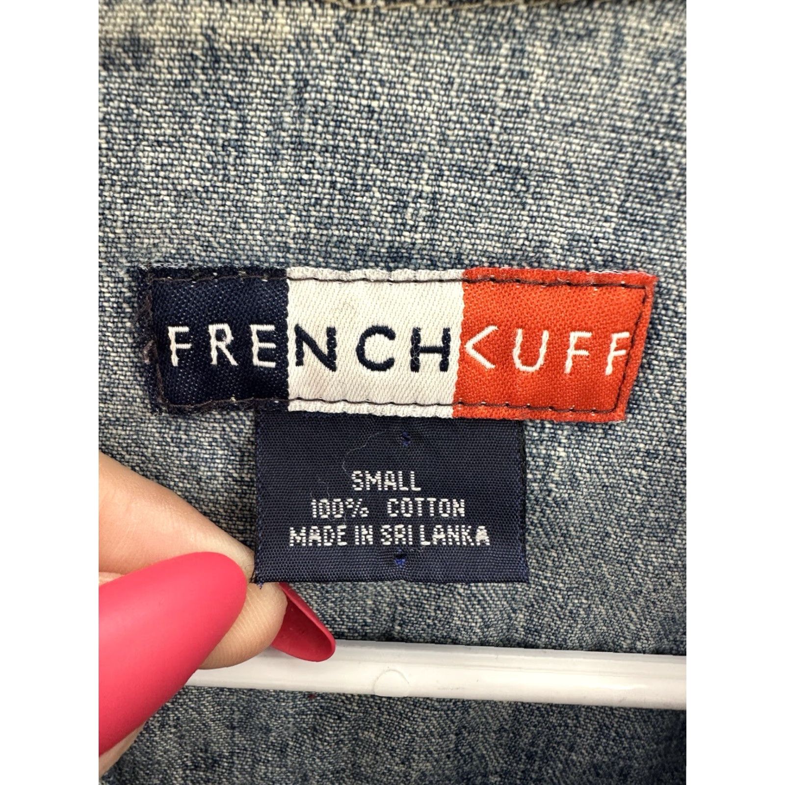 Vintage French Cuff Womens Jacket Size Small Denim Button Up Gem Detail Jacket Size 28" / US 6 / IT 42 - 3 Thumbnail