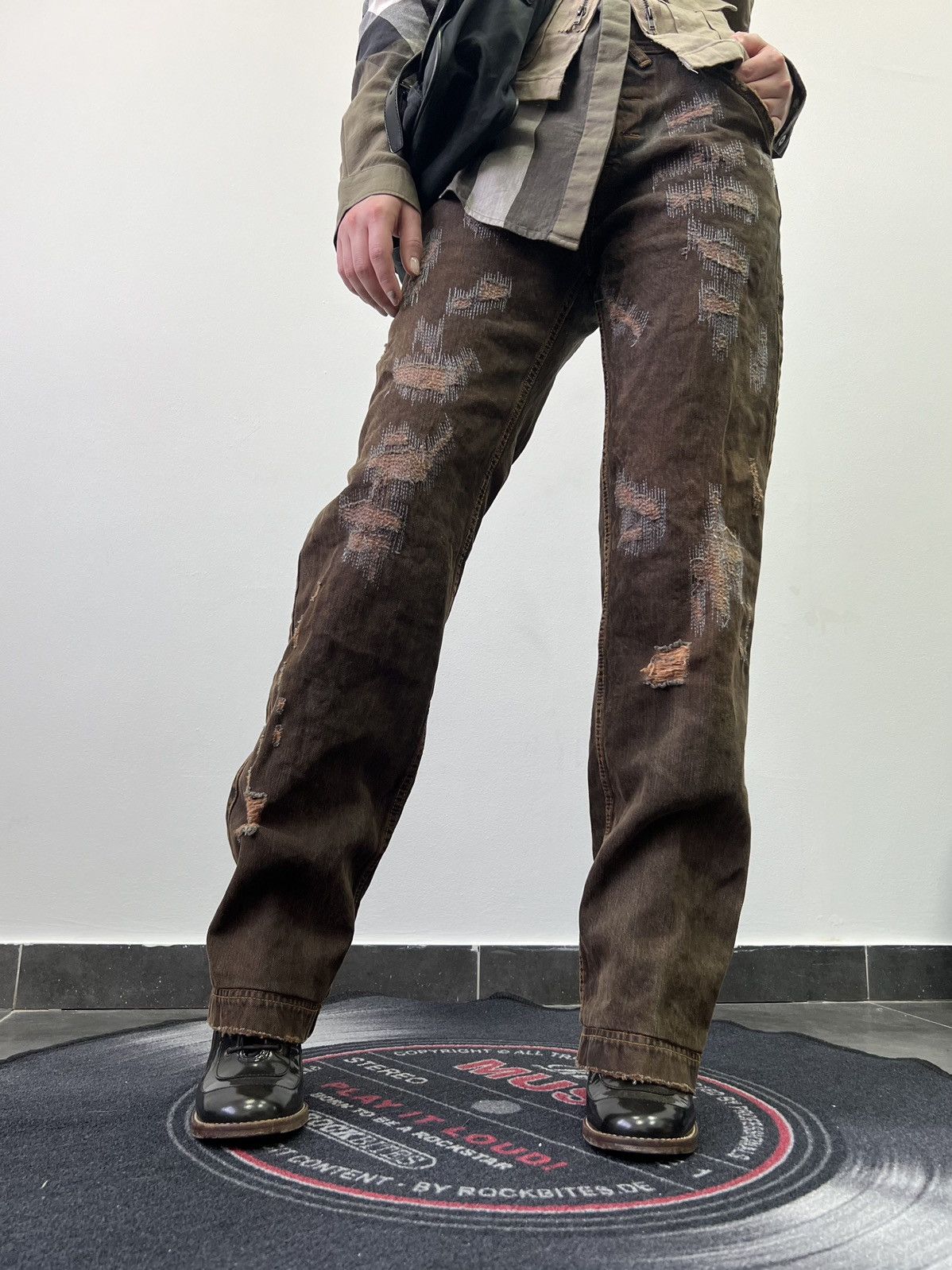 Dolce & Gabbana × Vintage Dolce Gabbana sashiko distressed avant Garde y2k dg jeans Size 30" / US 8 / IT 44 - 1 Thumbnail
