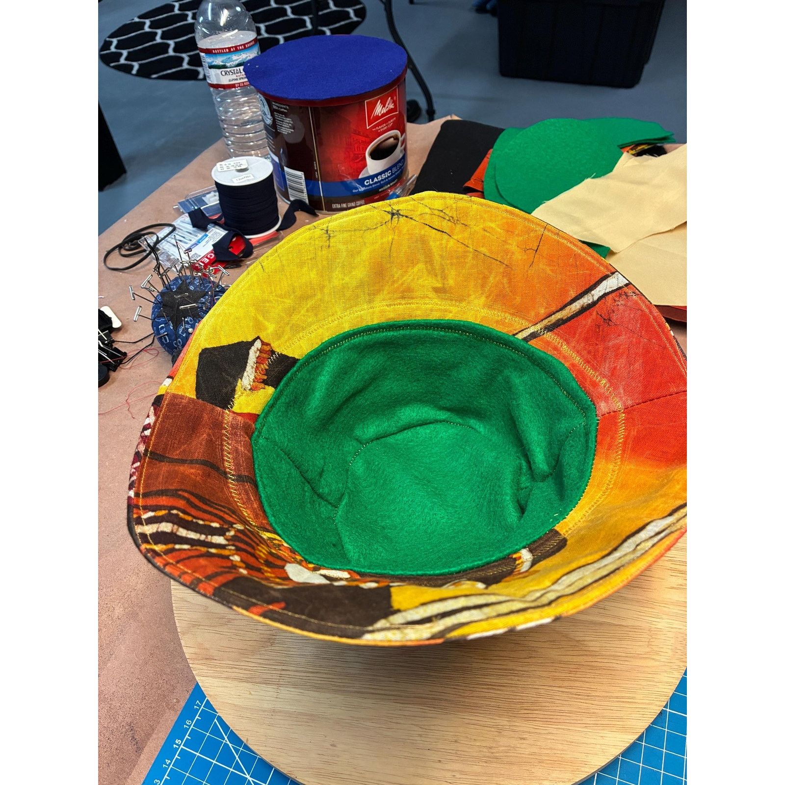 Other Handmade Waxed Cotton Bucket Hat Medium | Upcycled Painted Size ONE SIZE - 11 Thumbnail