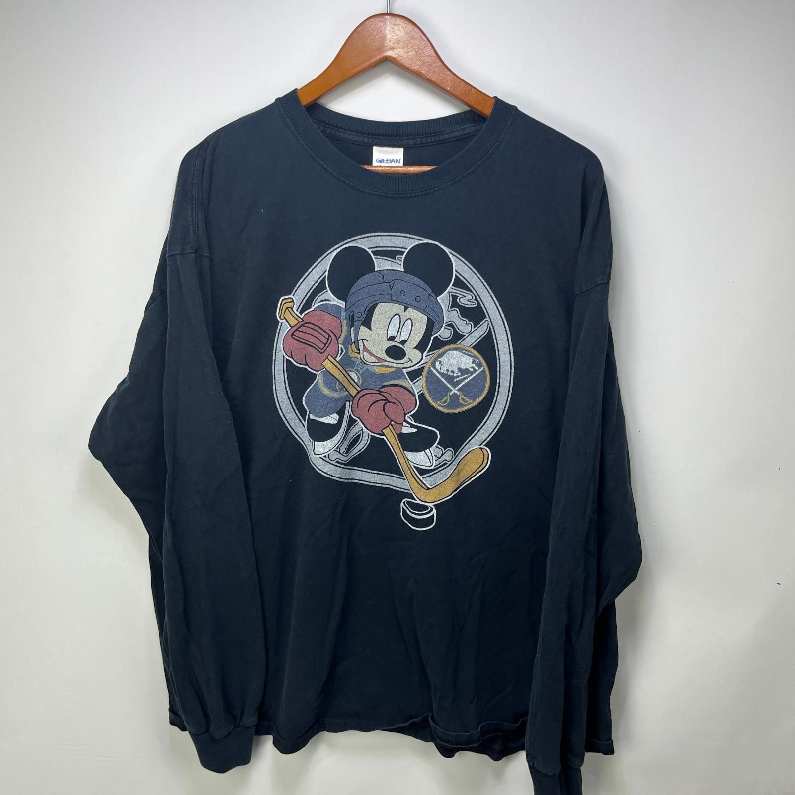 Gildan Vintage Buffalo Sabres NHL Mickey Long Sleeve Shirt 2XL Size ONE SIZE - 1 Thumbnail