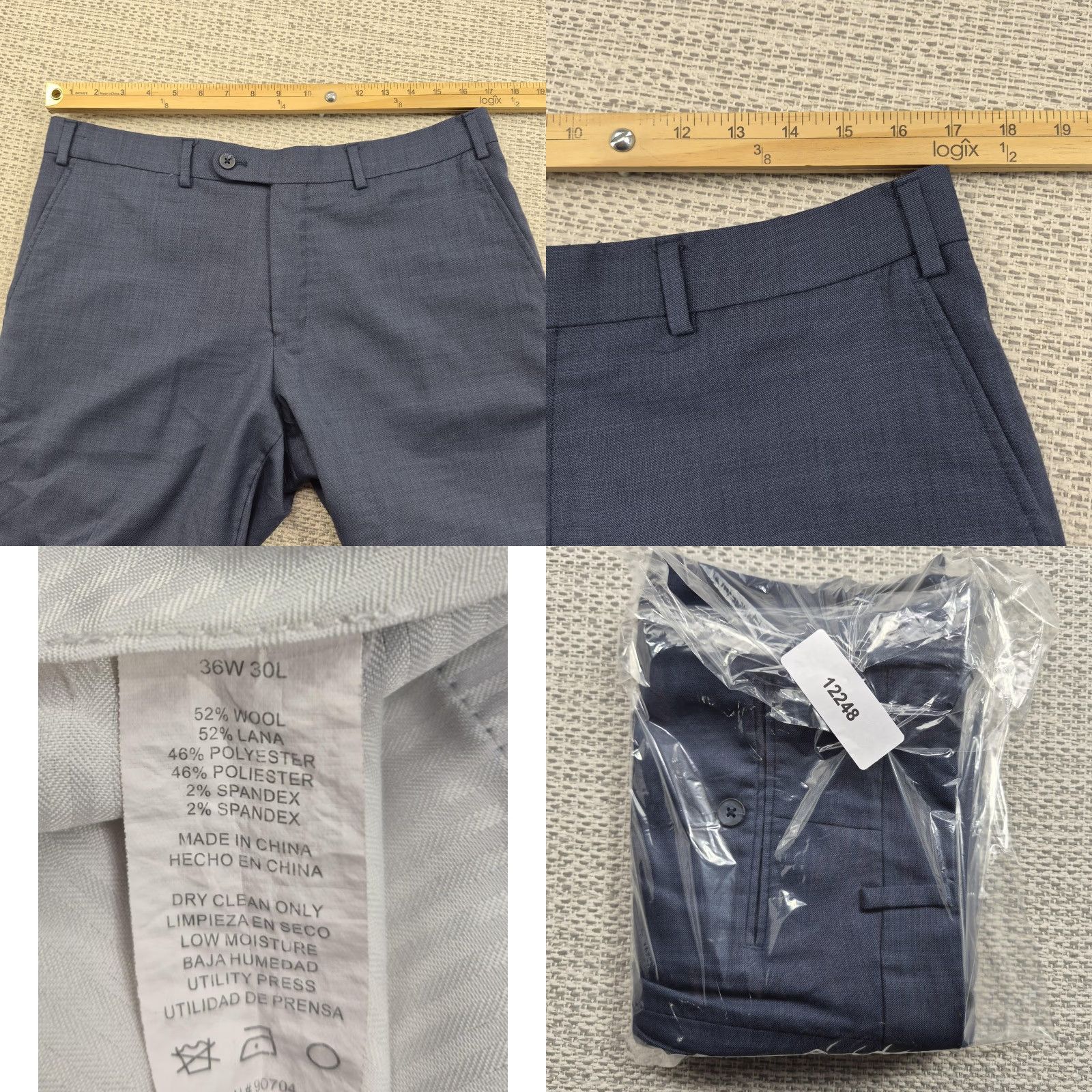 Original Penguin Original Penguin Pants Mens 36x30 Blue Wool Dress Trousers Straight Leg Size US 36 / EU 52 - 8 Thumbnail