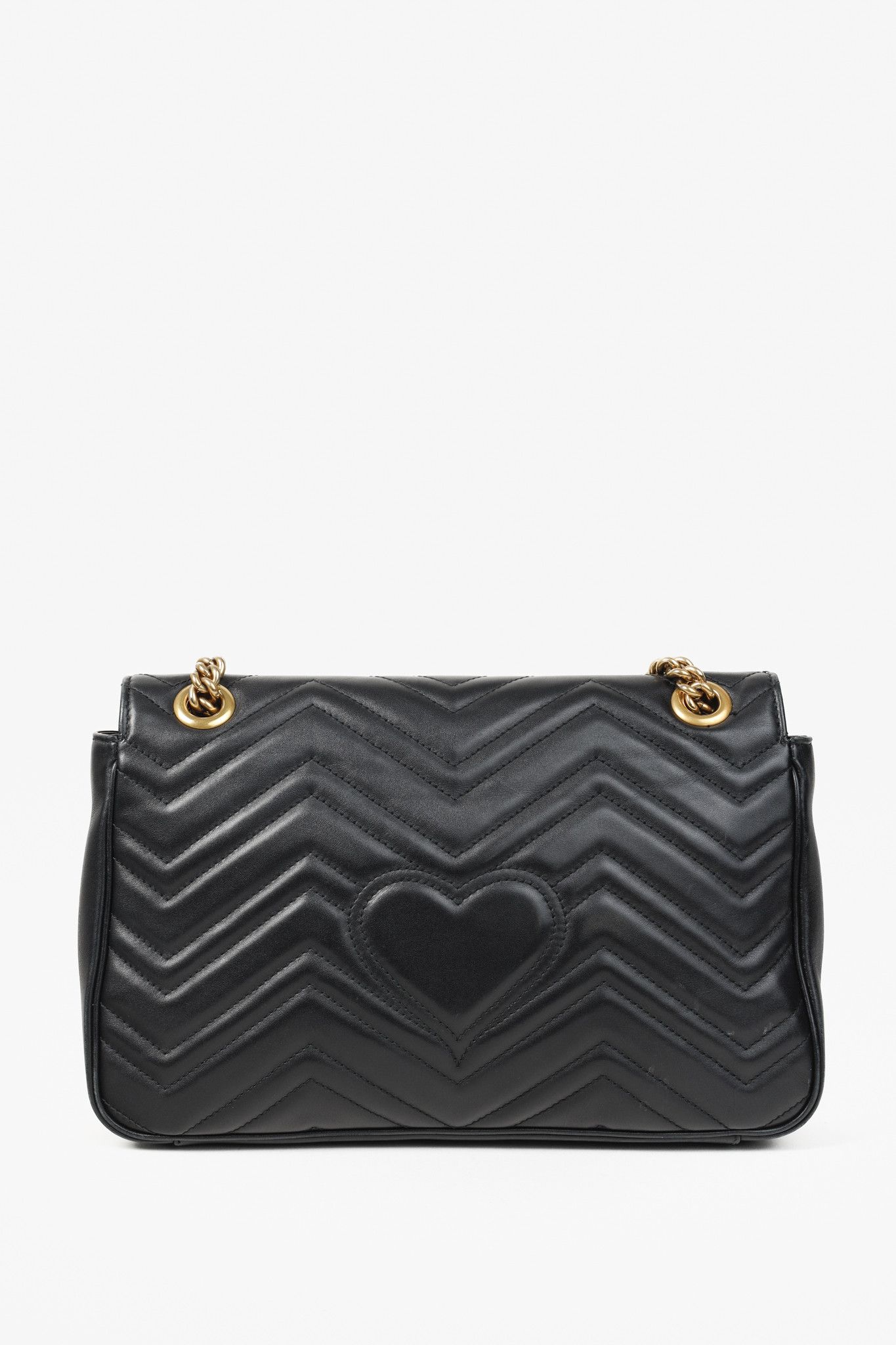 Gucci Gucci Marmont Medium Black Quilted Leather Flap Bag Size ONE SIZE - 4 Thumbnail