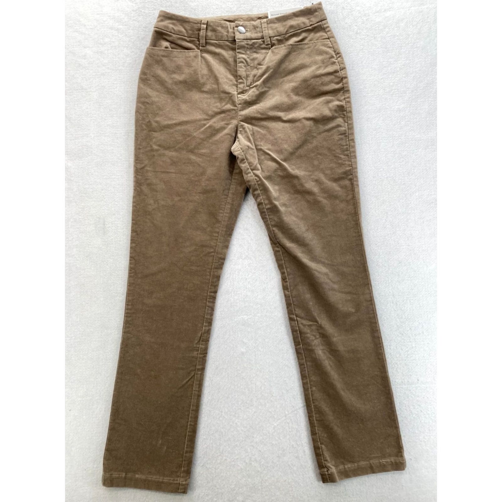 Vintage Christopher & Banks Women's 4 Slim Fit Straight Leg Pants Brown Stretch Fabric Cotton Blend Spandex Casual Chino 28 in Inseam 30 in Size 4 Womens Size 28" / US 6 / IT 42 - 2 Thumbnail