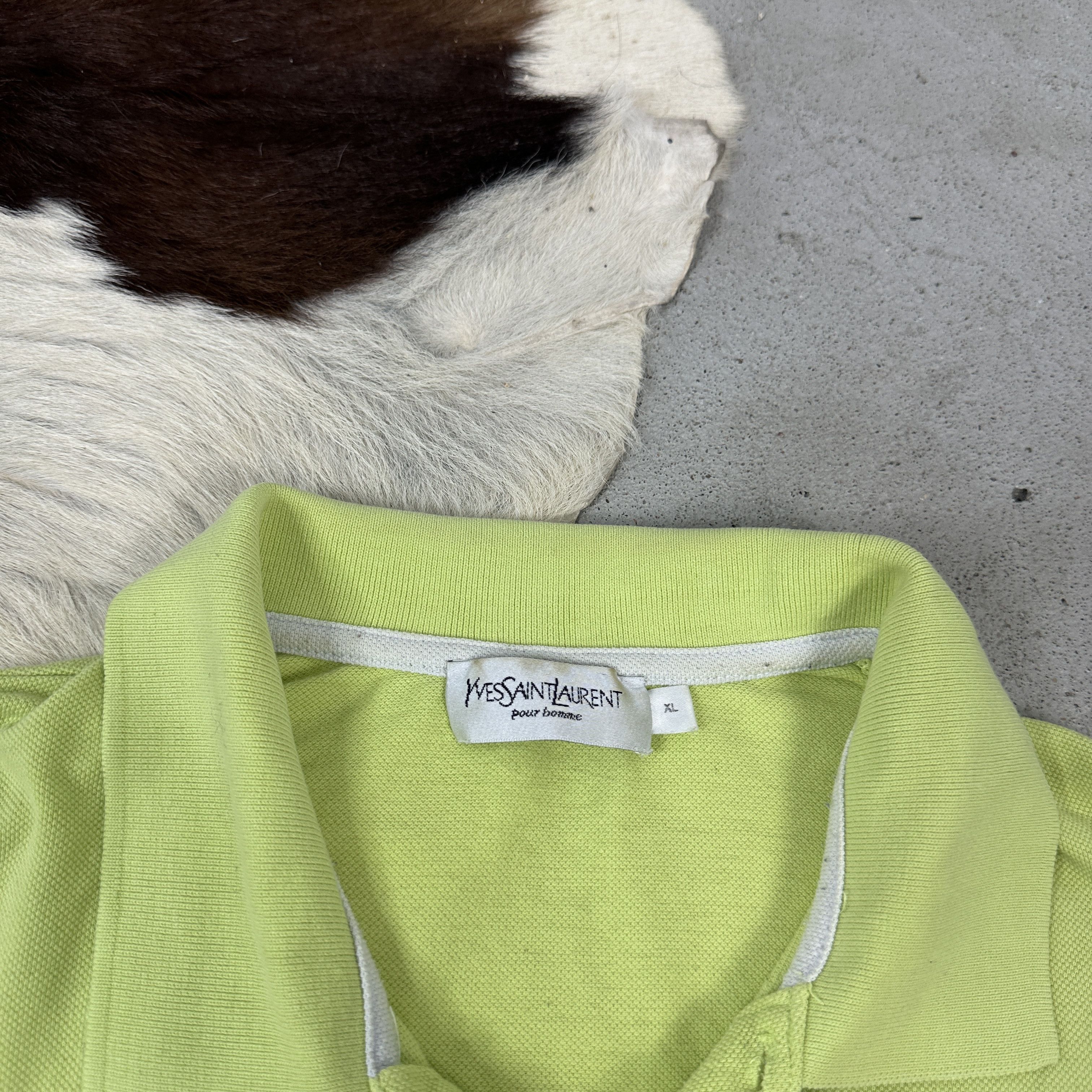 Vintage × Yves Saint Laurent Vintage Casual Yves Saint Laurent Lime Green Polo T-shirt Size US XL / EU 56 / 4 - 3 Thumbnail