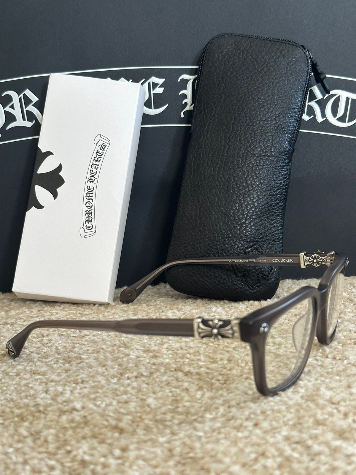 Pre-owned Chrome Hearts Cox Ucker Glasses In Grey