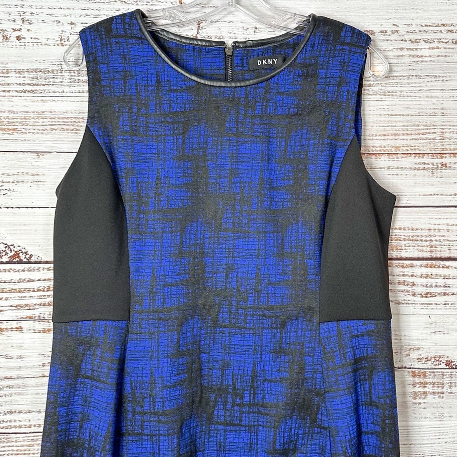 DKNY DKNY Faux Leather Trim Asymmetrical Dress, EUC, Large Size L / US 10 / IT 46 - 3 Thumbnail