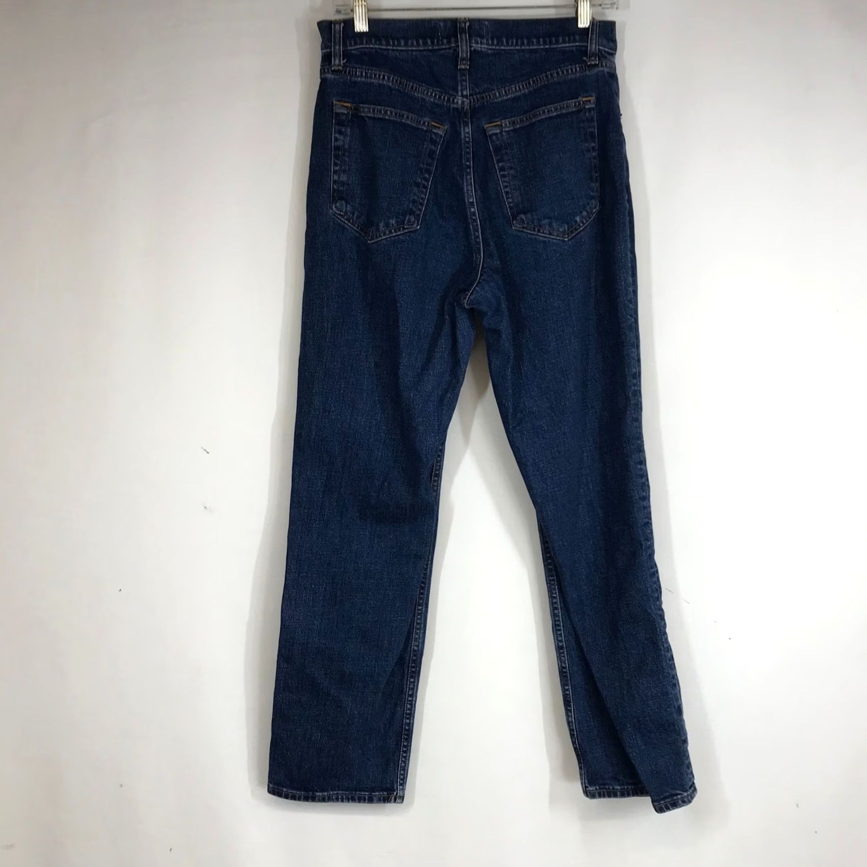 Abercrombie & Fitch Abercrombie & Fitch Ultra High Rise Ankle Straight Jeans Dark Wash Women 28/6 LONG Size 28" / US 6 / IT 42 - 4 Thumbnail