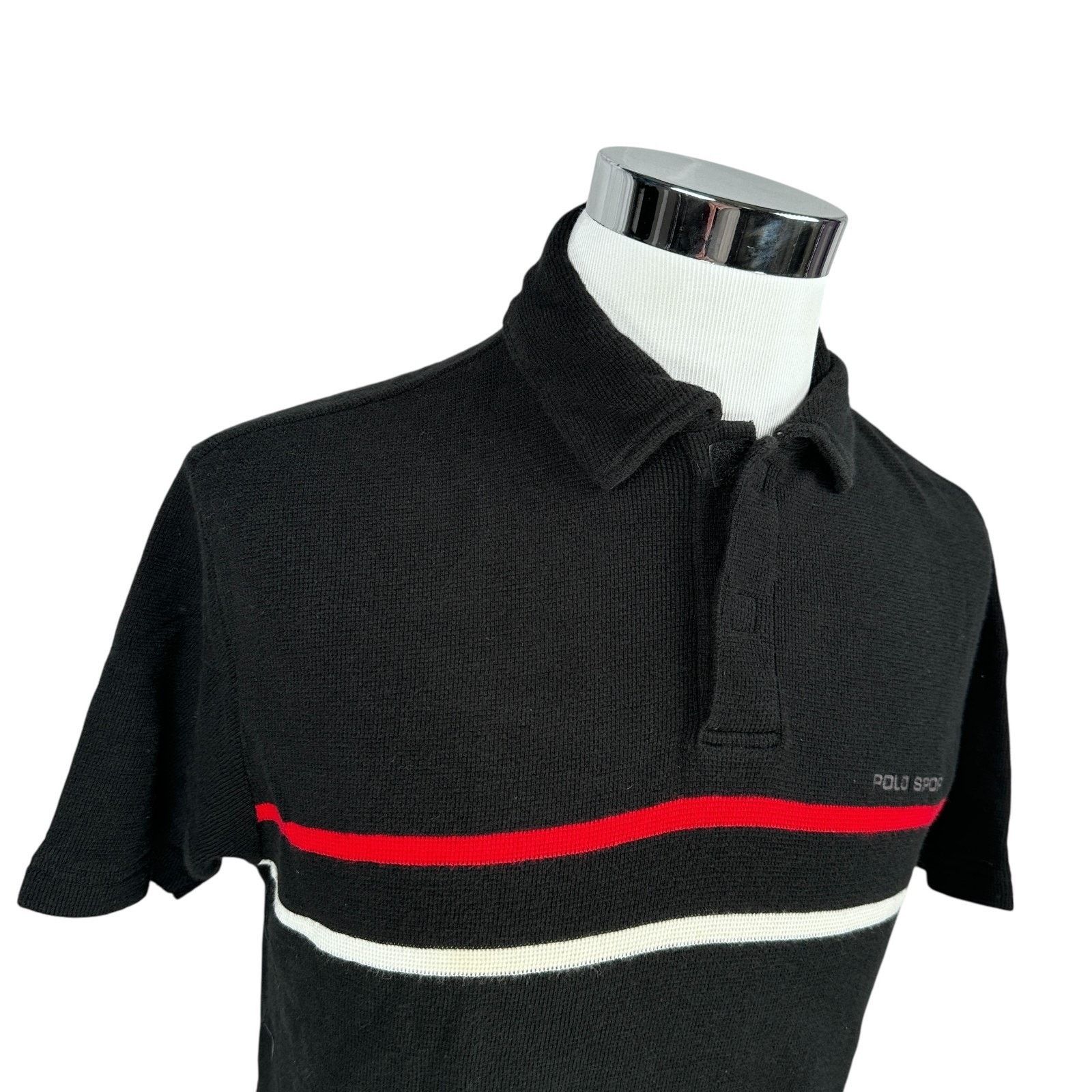 Polo Ralph Lauren Vintage Ralph Lauren Polo Sport Shirt Men's Medium Black 90s Size US M / EU 48-50 / 2 - 2 Thumbnail