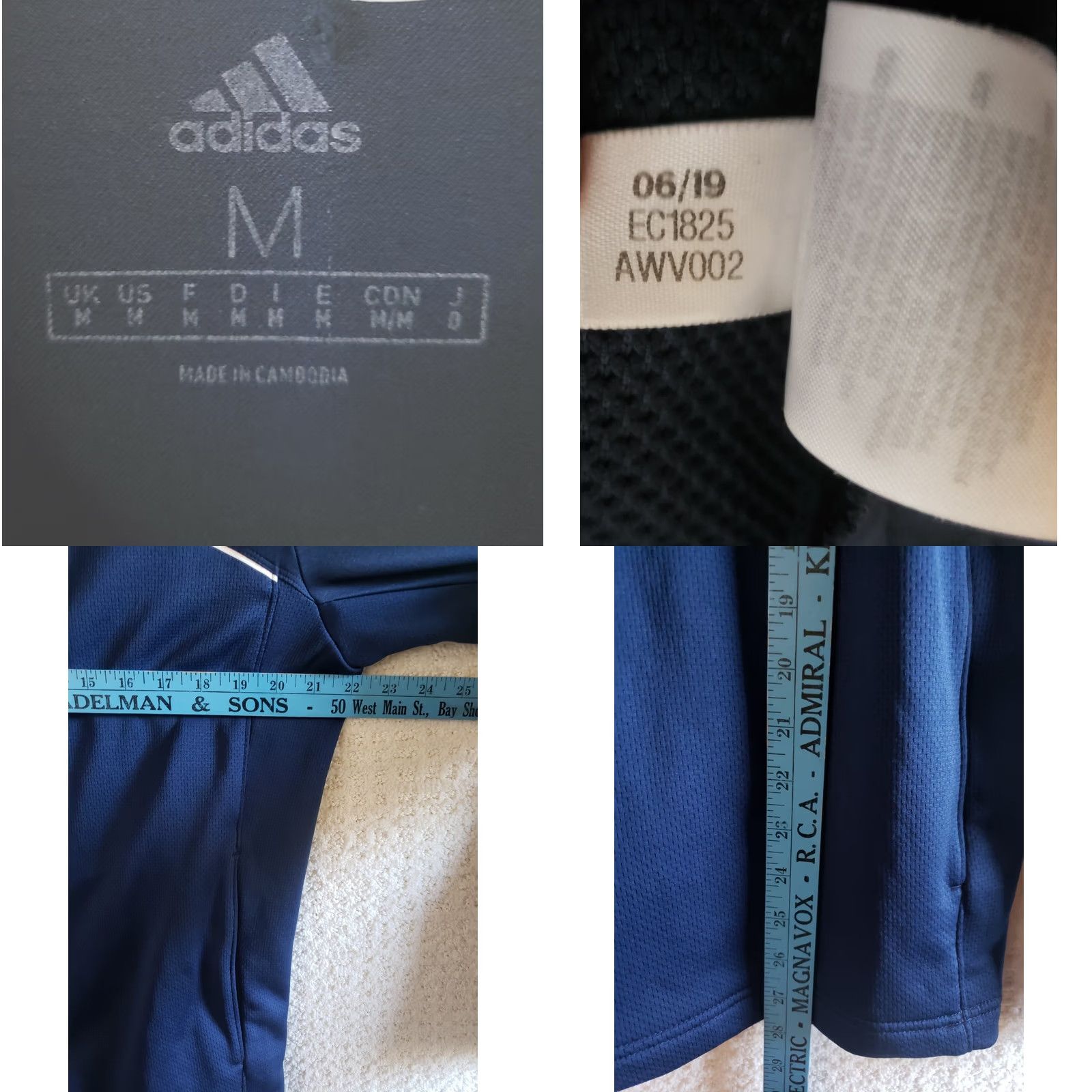 Adidas ADIDAS Men's M Blue 1/4 Zip Jacket Sweater NWOT! Size US M / EU 48-50 / 2 - 8 Thumbnail