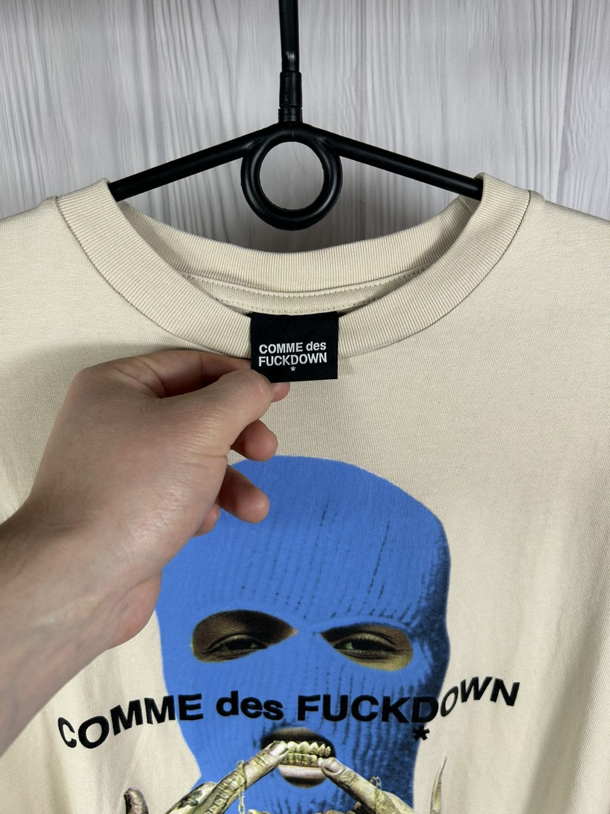 Comme Des Fuck Down Comme Des Fuckdown Balaclava T-Shirt Size XL Size US XL / EU 56 / 4 - 10 Thumbnail