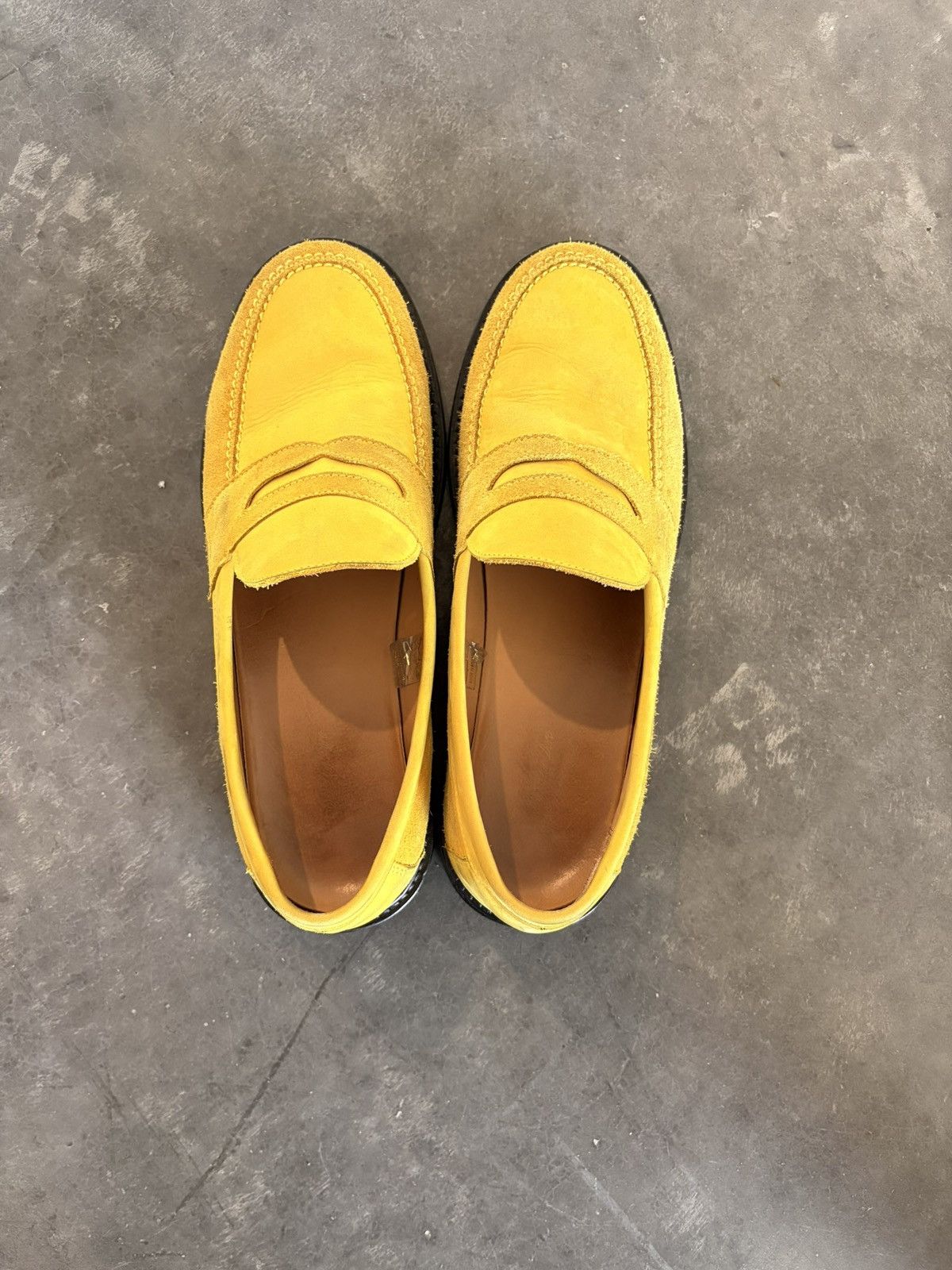 Aime Leon Dore Yellow Suede Penny Loafer Size US 9 / EU 42 - 2 Thumbnail