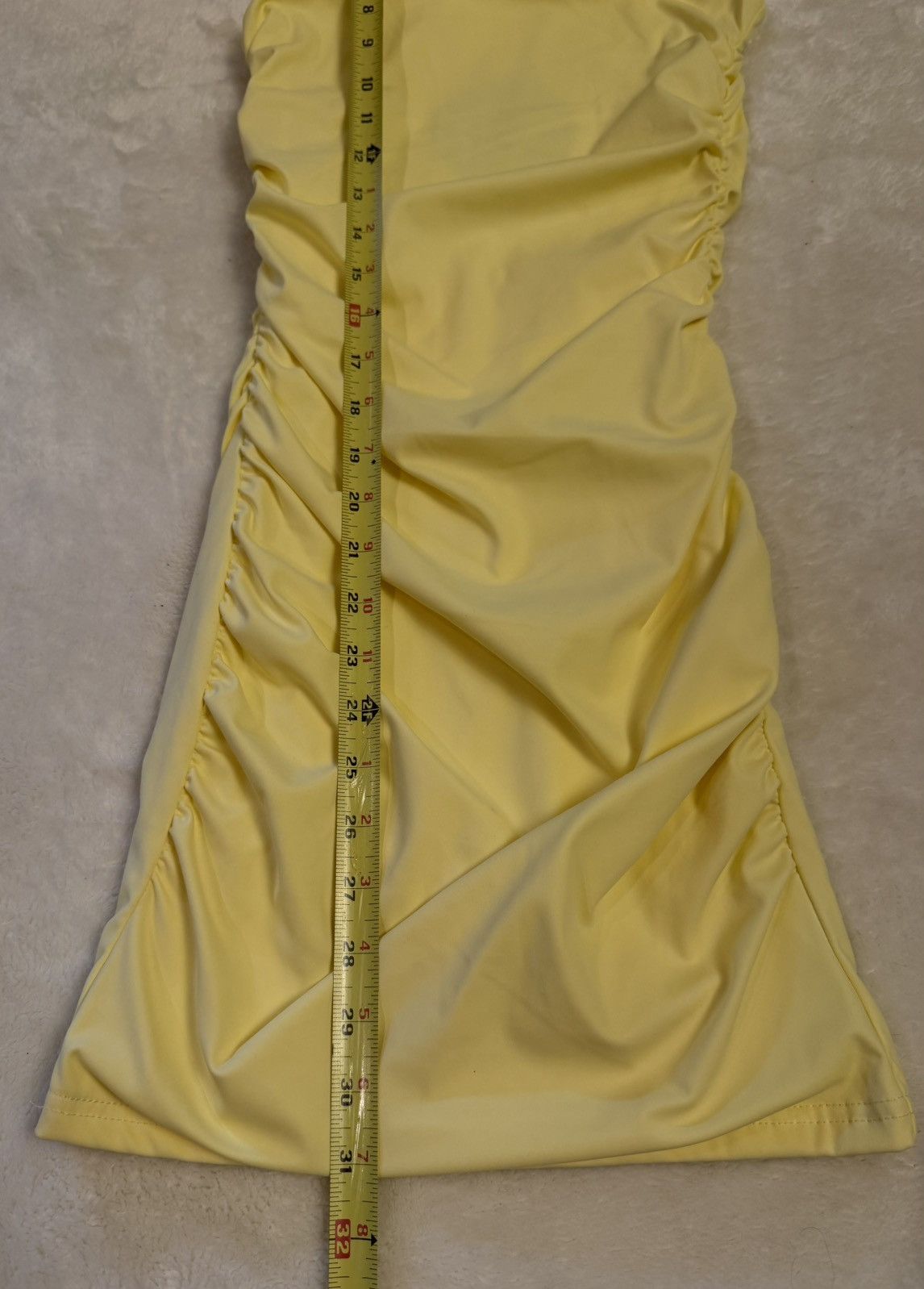 Other White Fox 9-5 Mini Dress Lemon Yellow Ruched Size XS Size XS / US 0-2 / IT 36-38 - 6 Thumbnail