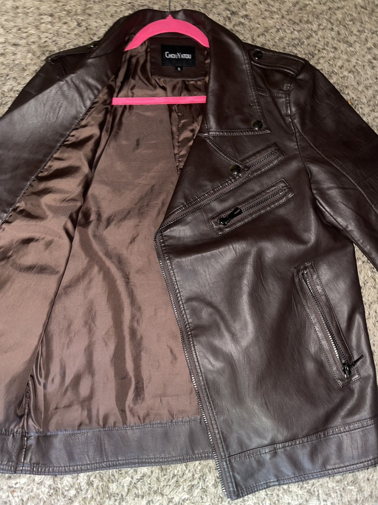 Vintage Brown Faux Leather Jacket Size US S / EU 44-46 / 1 - 4 Thumbnail