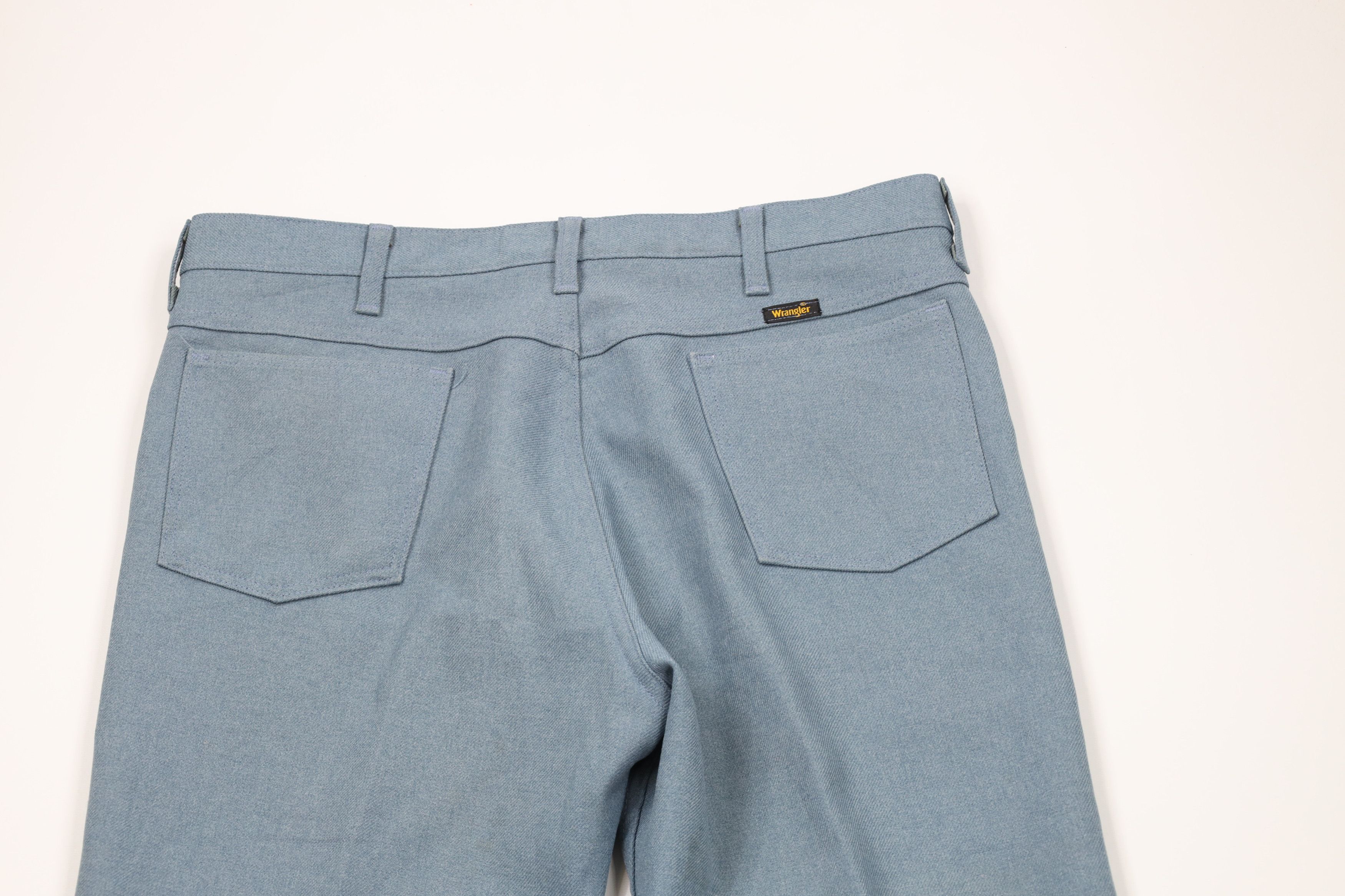 Vintage × Wrangler Vintage 70s Wrangler Knit Wide Leg Chino Pants Blue USA Size US 36 / EU 52 - 12 Thumbnail