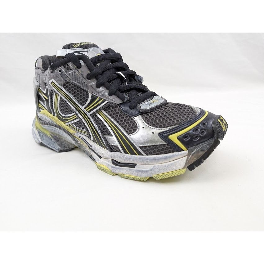 Balenciaga o1rshd1 Runner Mesh/Rubber/W Sneakers DK Grey/Yel/White Size US 10 / EU 43 - 2 Thumbnail