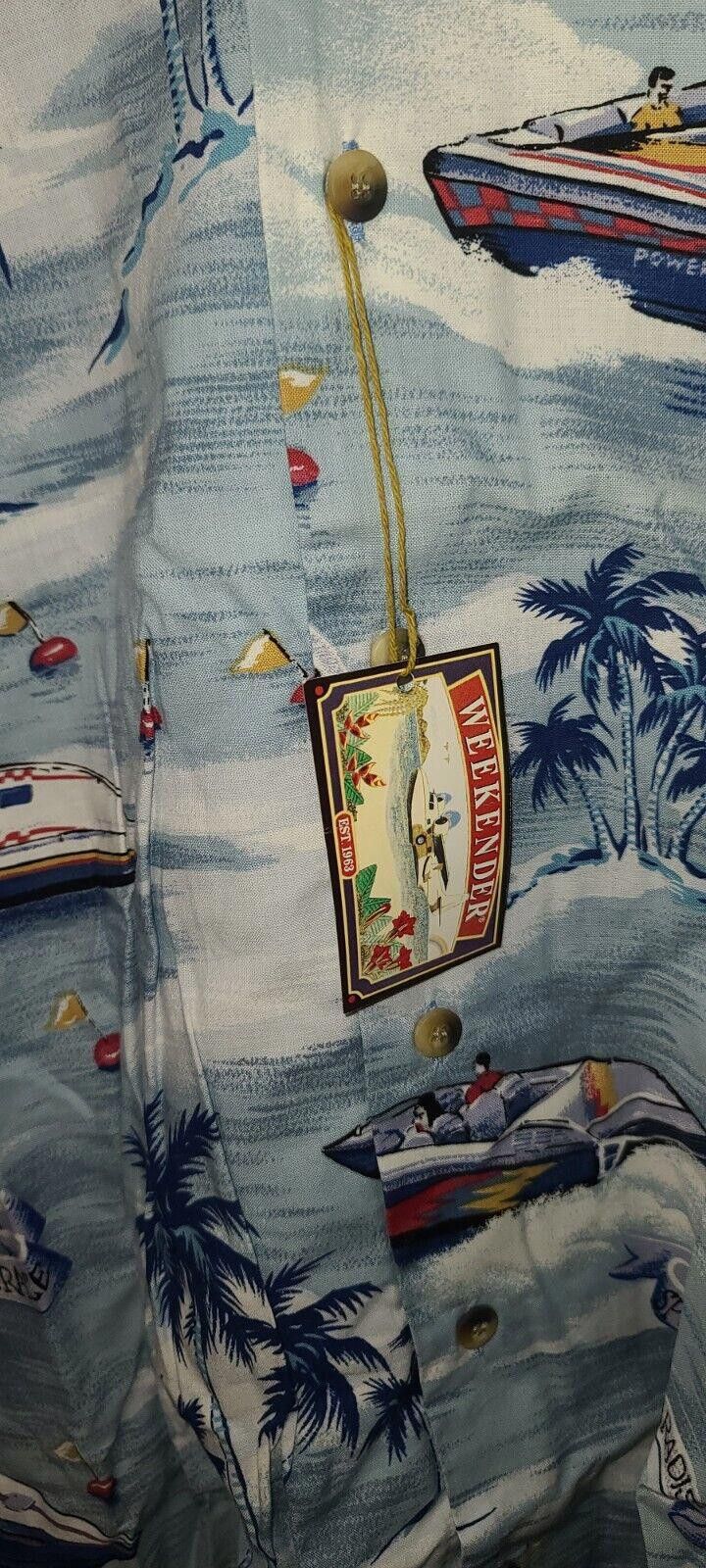Designer Weekender Traveler Shirt Speedboats Men's 2X Hawaiian XXL Size US XXL / EU 58 / 5 - 3 Thumbnail