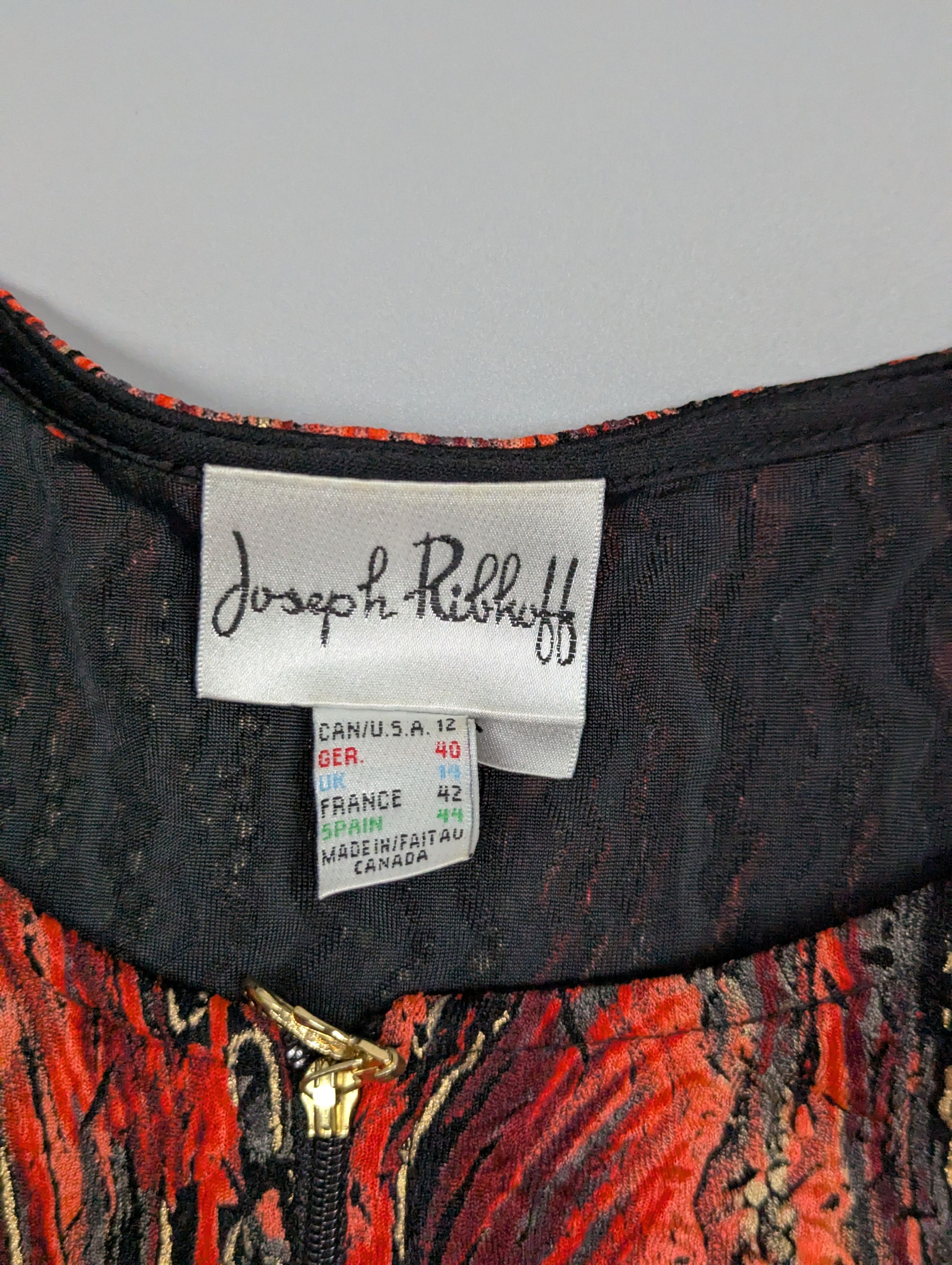 Joseph Ribkoff Vintage Joseph Ribkoff Zip Top Jacket Red Black Gold Size XL / US 12-14 / IT 48-50 - 7 Thumbnail