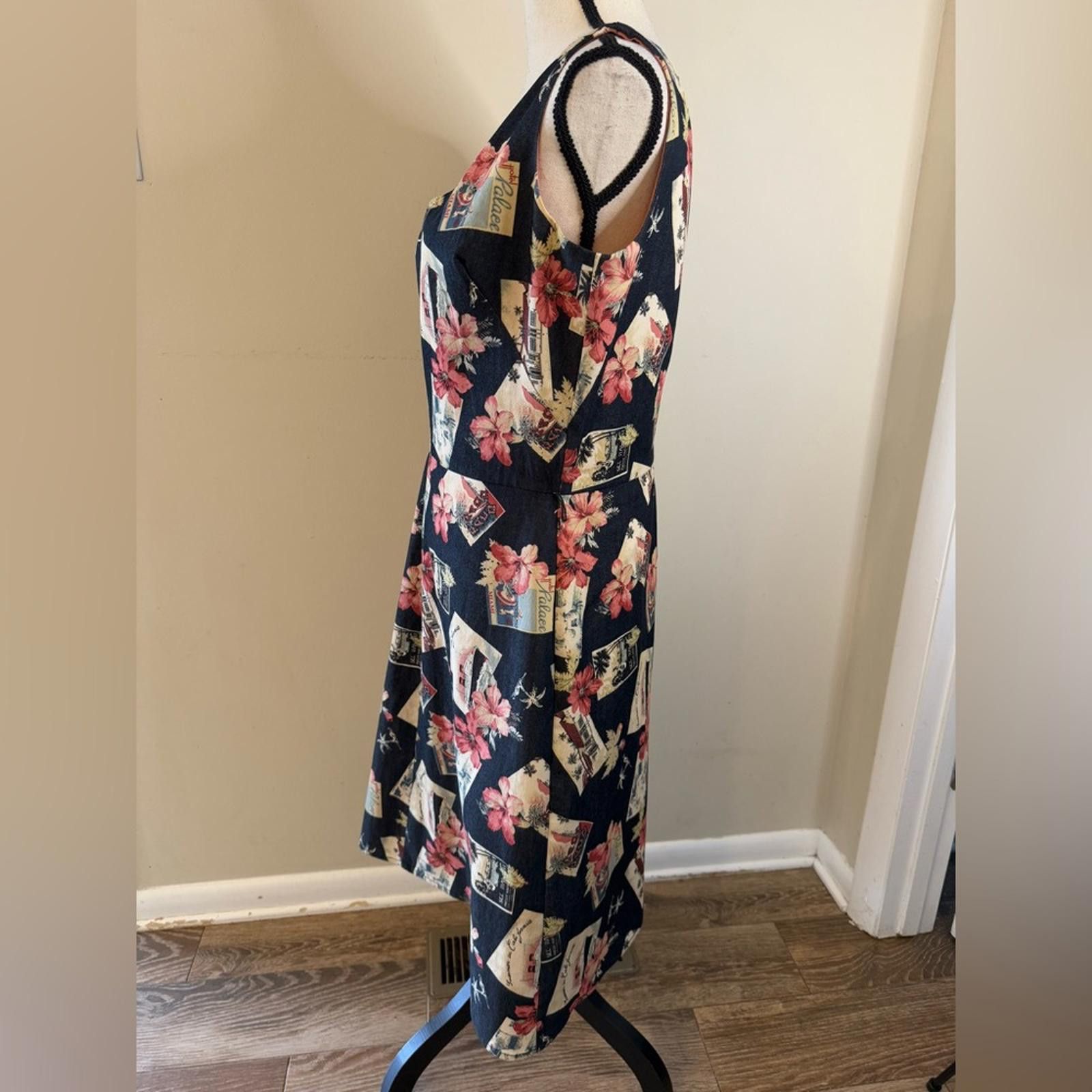 Other Citrine Hawaiian floral print sleeveless midi dress SZ 12 Size XL / US 12-14 / IT 48-50 - 3 Thumbnail