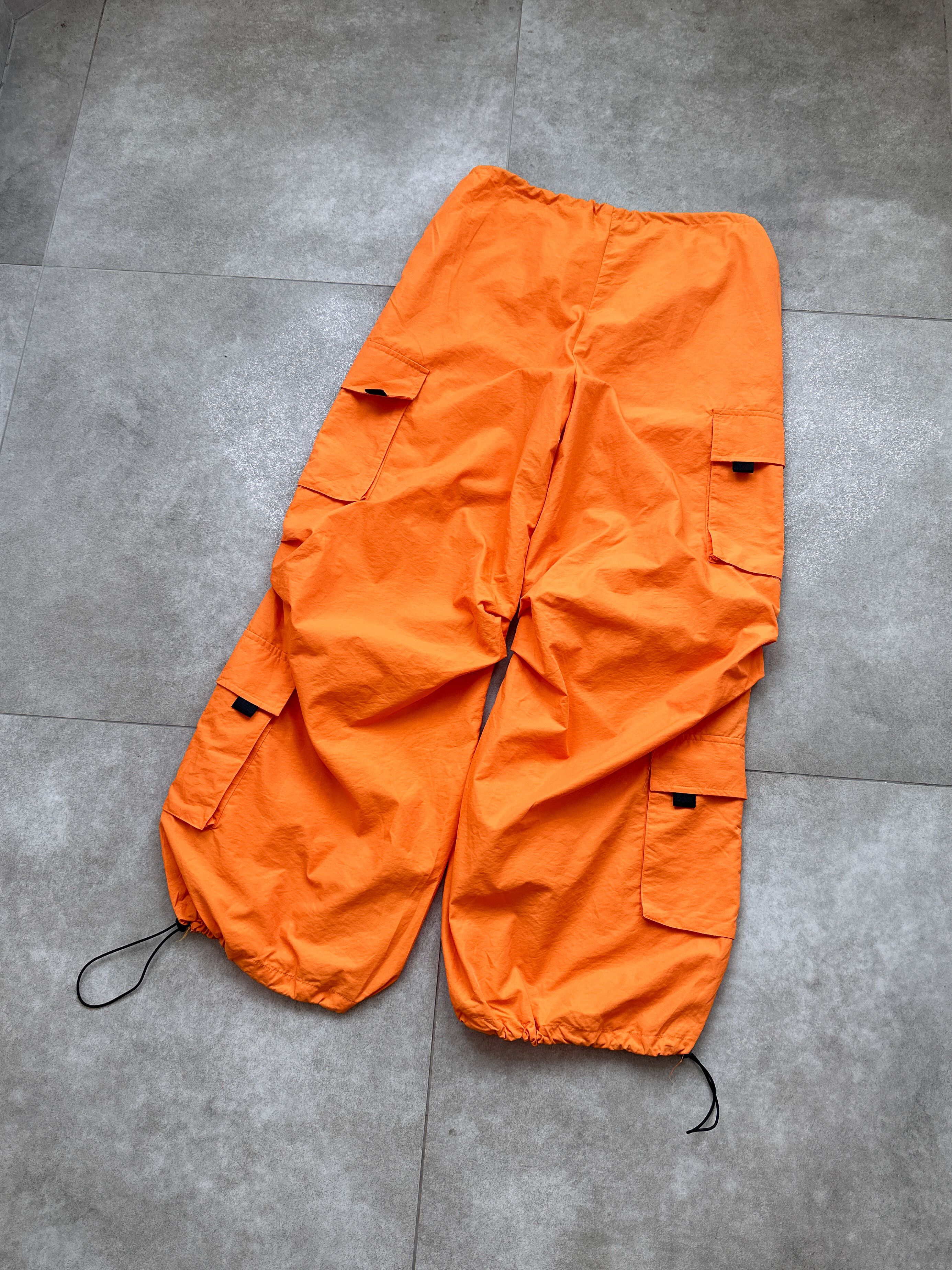 Vintage Japanese Cargo Orange Polyamide Jogger Pants Size 27" / US 4 / IT 40 - 2 Thumbnail