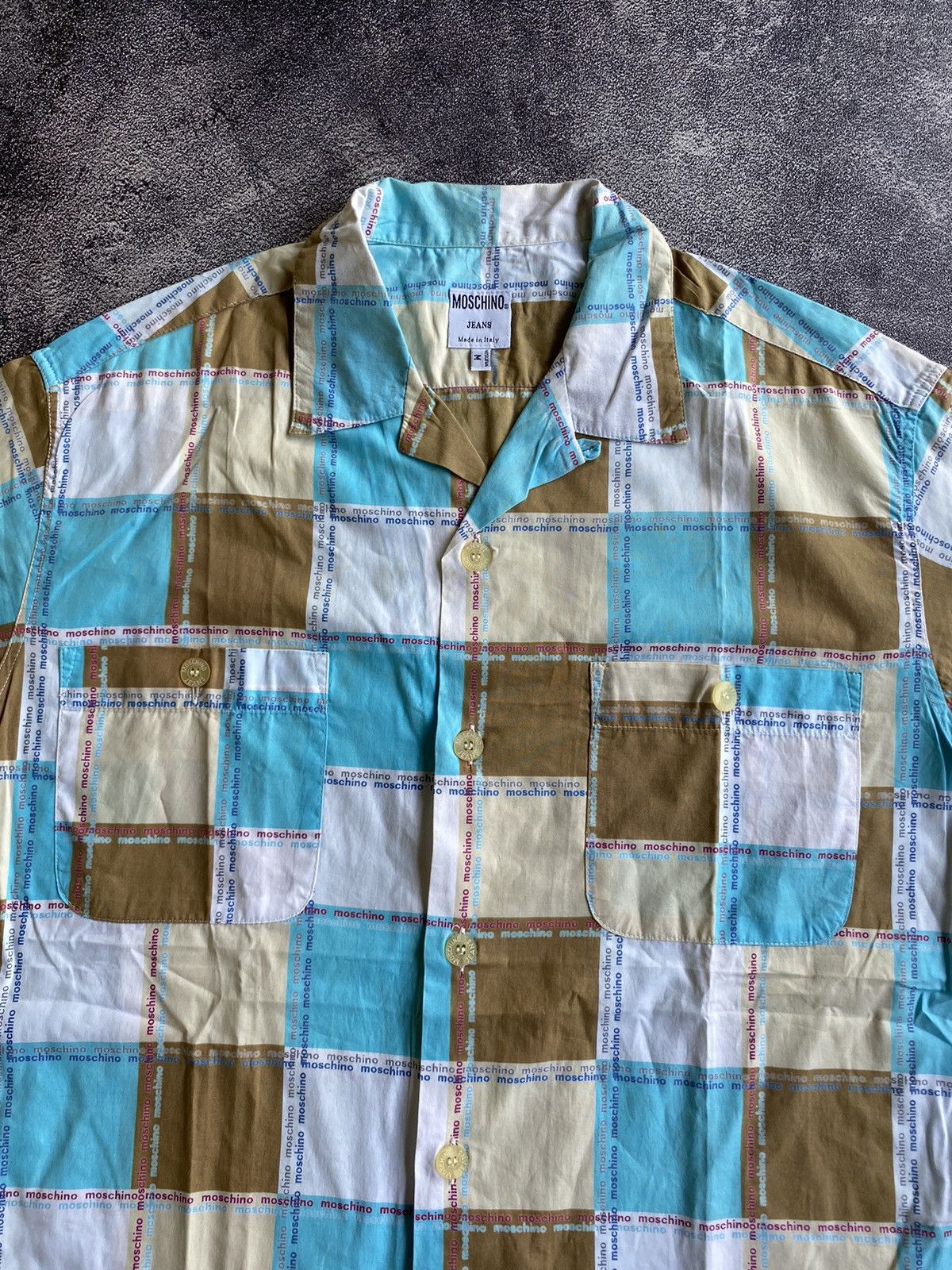 Moschino Moschino Jeans Patchwork Full Print Shirt Size US M / EU 48-50 / 2 - 2 Thumbnail