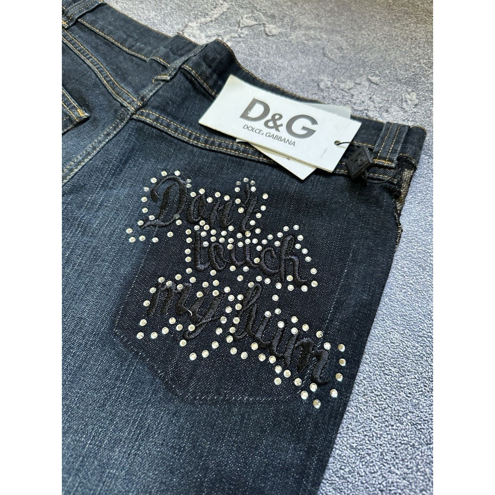 Dolce & Gabbana Dolce & Gabbana Don’t Touch My Bum Women’s Denim Pants Y2k Size 32" / US 10 / IT 46 - 3 Thumbnail