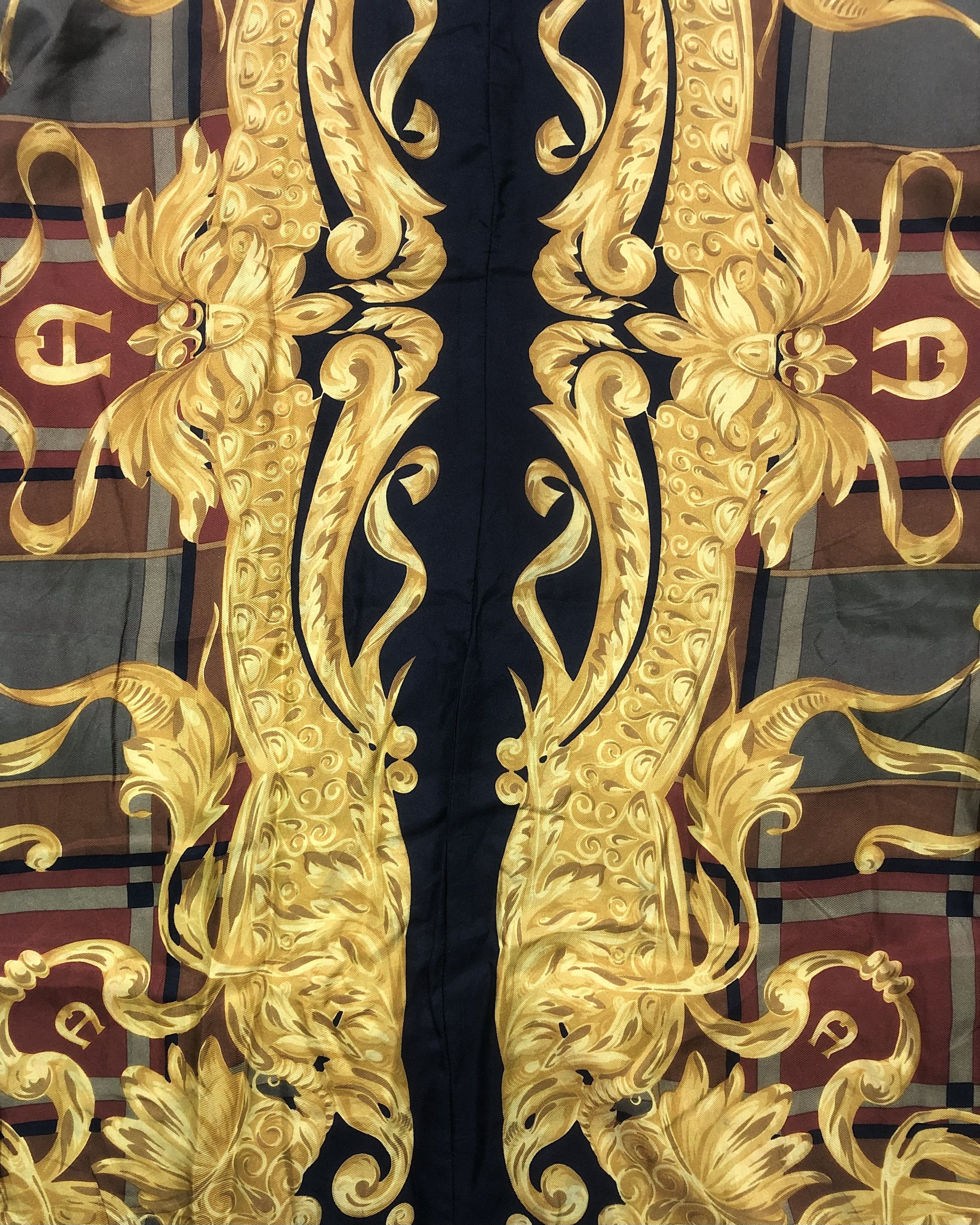 Etienne Aigner 80s Etienne Aigner Silk Goldie Baroque Prints. Size S / US 4 / IT 40 - 5 Thumbnail