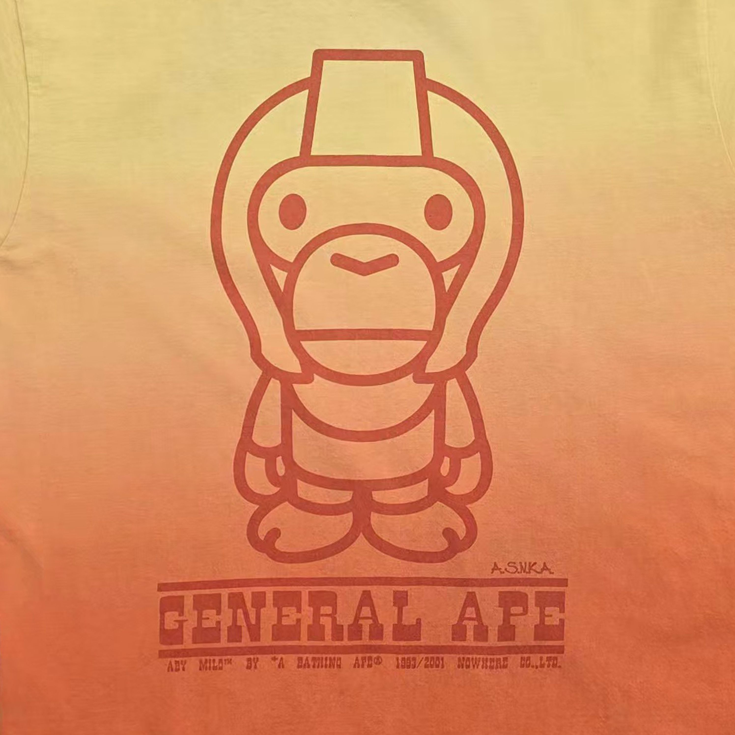 Bape BAPE Men's Orange and Yellow T-shirt Size US M / EU 48-50 / 2 - 3 Thumbnail