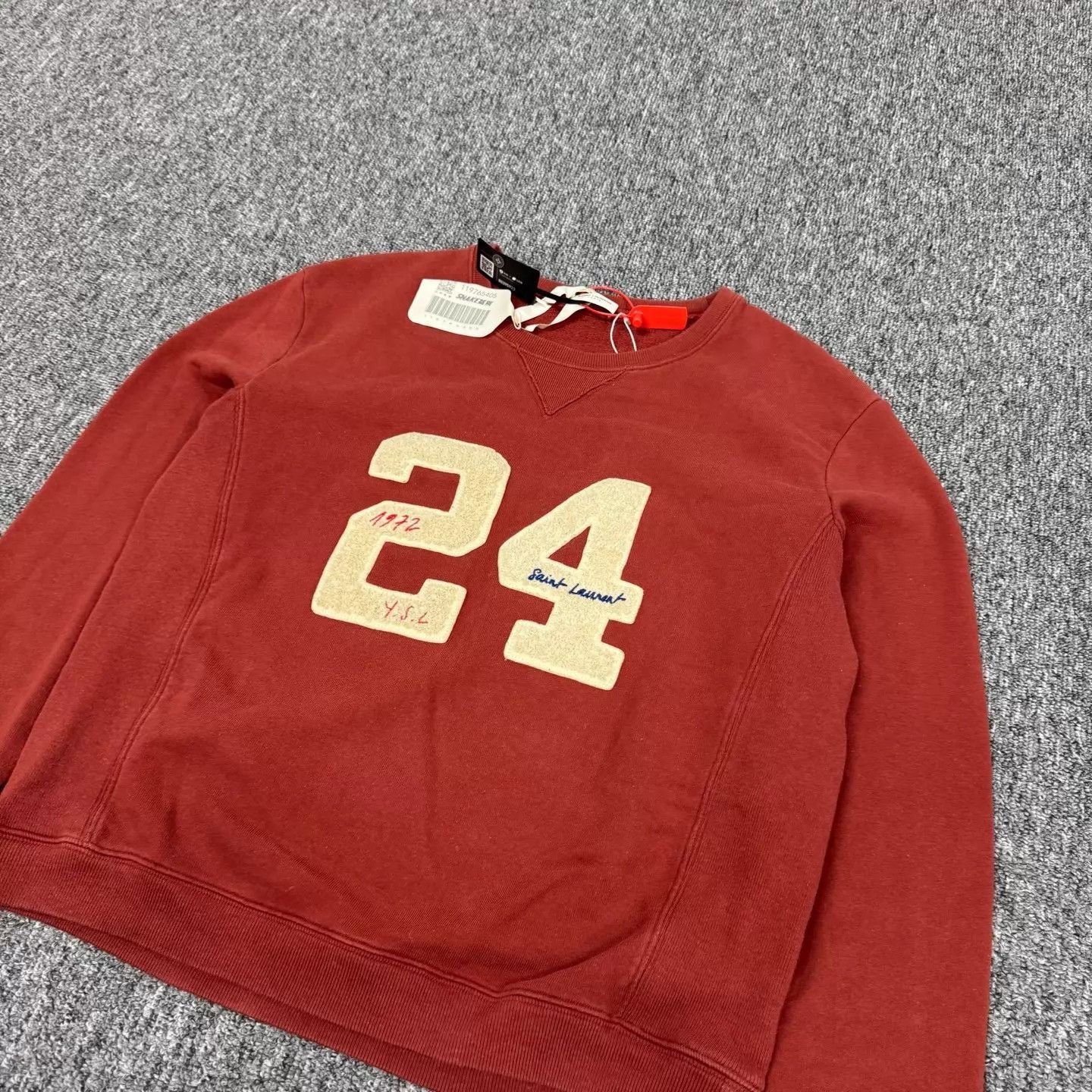 Saint Laurent Paris Orange Long Sleeve Number 24 Sweatshirt L Size US L / EU 52-54 / 3 - 4 Thumbnail
