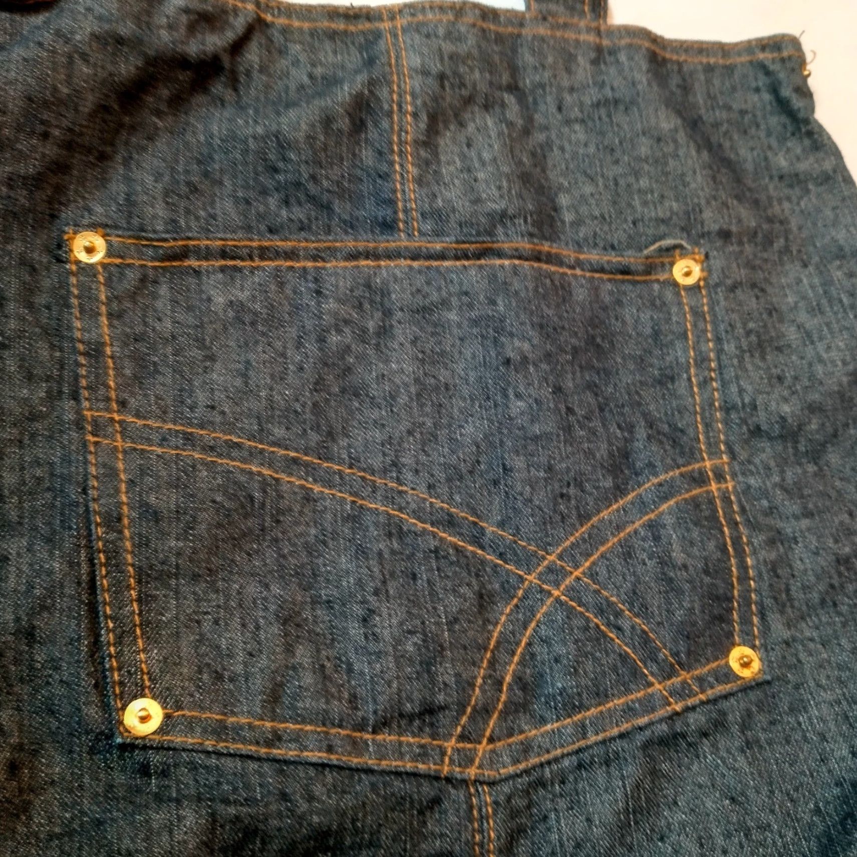 Market Blue Jean Denim Tote Bag Dark Wash Cotton Shopping Market Classic Retro Indigo Size 32" / US 10 / IT 46 - 5 Thumbnail