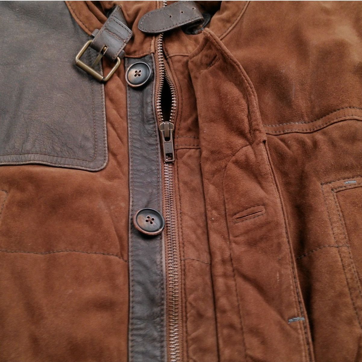 Cremieux Cremieux Leather Suede Quilted 10 Pkt Hunting Vest Gun Patch Size US XL / EU 56 / 4 - 4 Thumbnail