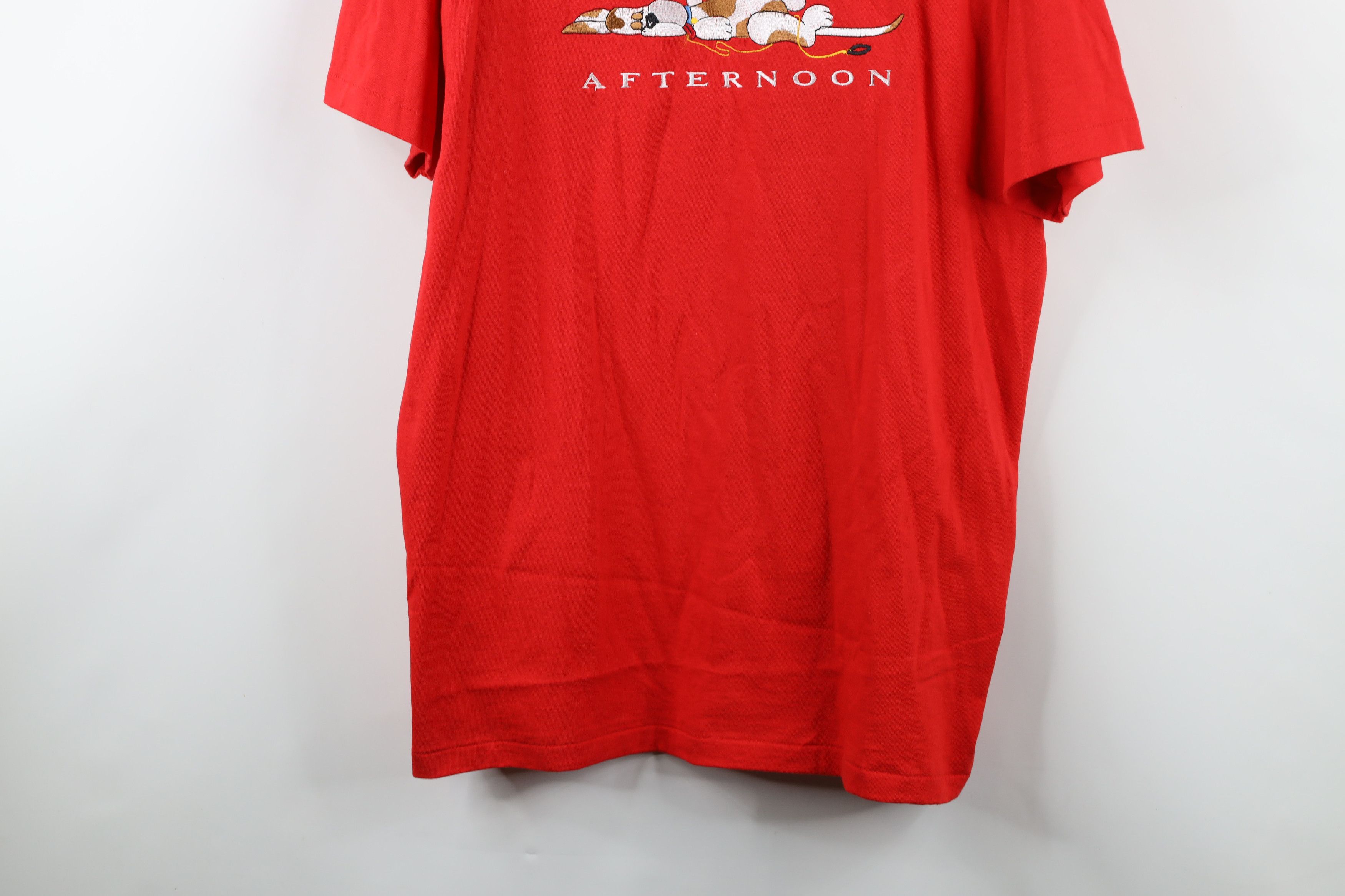 Vintage Vintage 90s Streetwear Dog Day Afternoon T-Shirt Red USA Size US XL / EU 56 / 4 - 3 Thumbnail