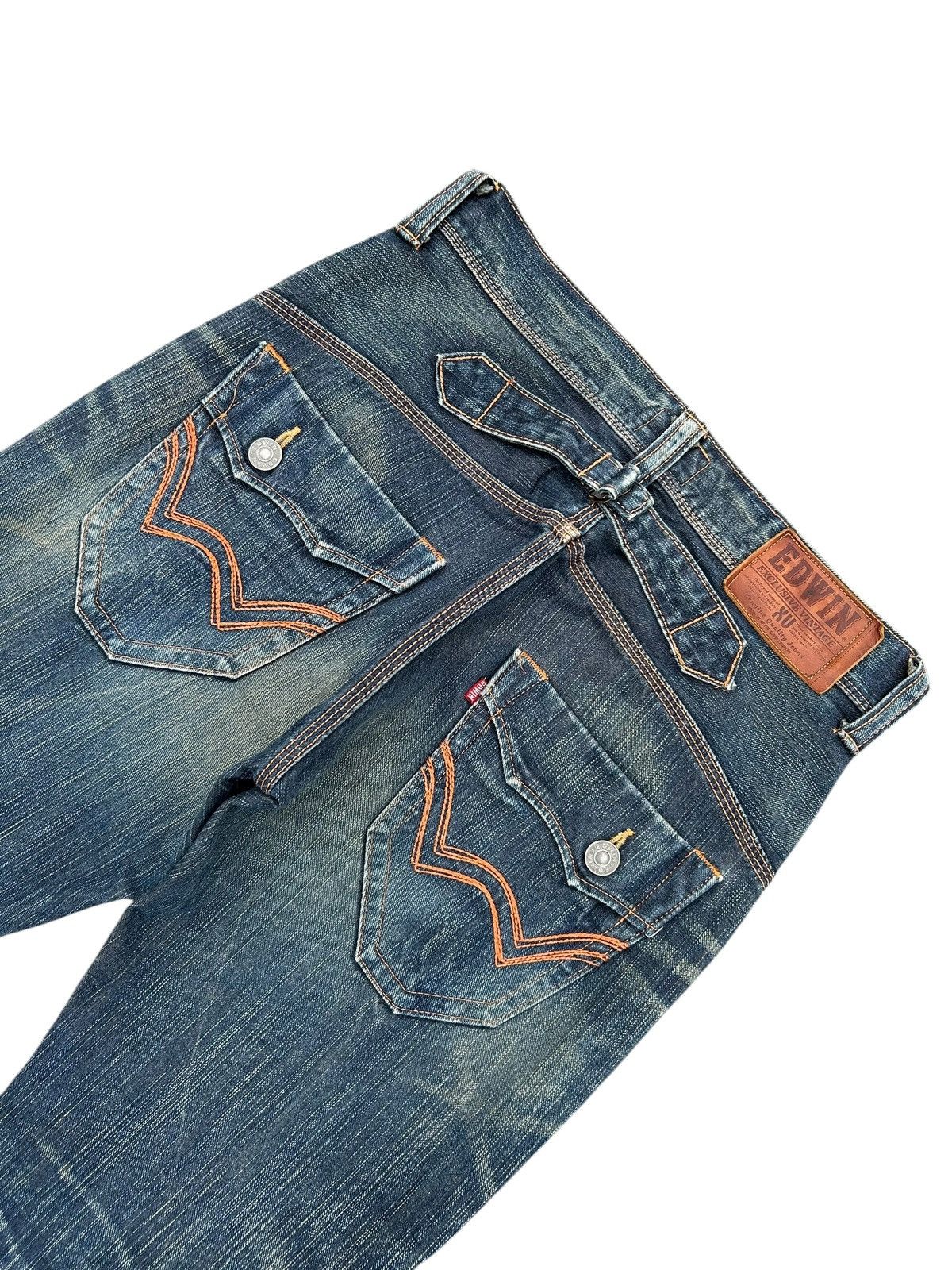 Kapital Flare Vintage Edwin Buckle Back Rusty Distressed Denim Jeans Size US 32 / EU 48 - 3 Thumbnail