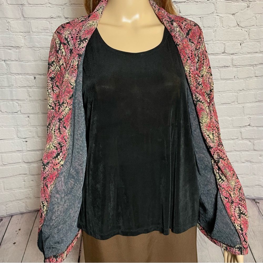 JM Collection JM Collection Layered Cardigan With Attached Top Size M Pet Size M / US 6-8 / IT 42-44 - 4 Thumbnail