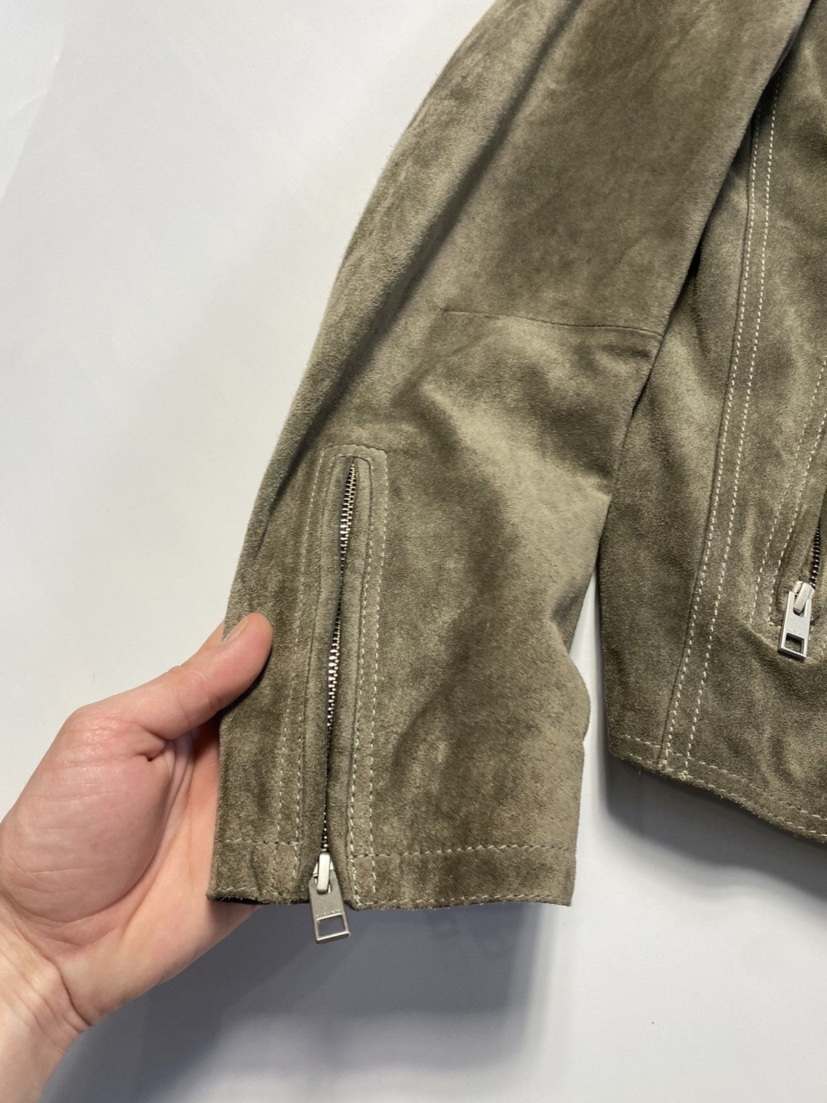 Allsaints Allsaints Crawley Calf Suede Biker Leather Jacket Size US XL / EU 56 / 4 - 20 Thumbnail