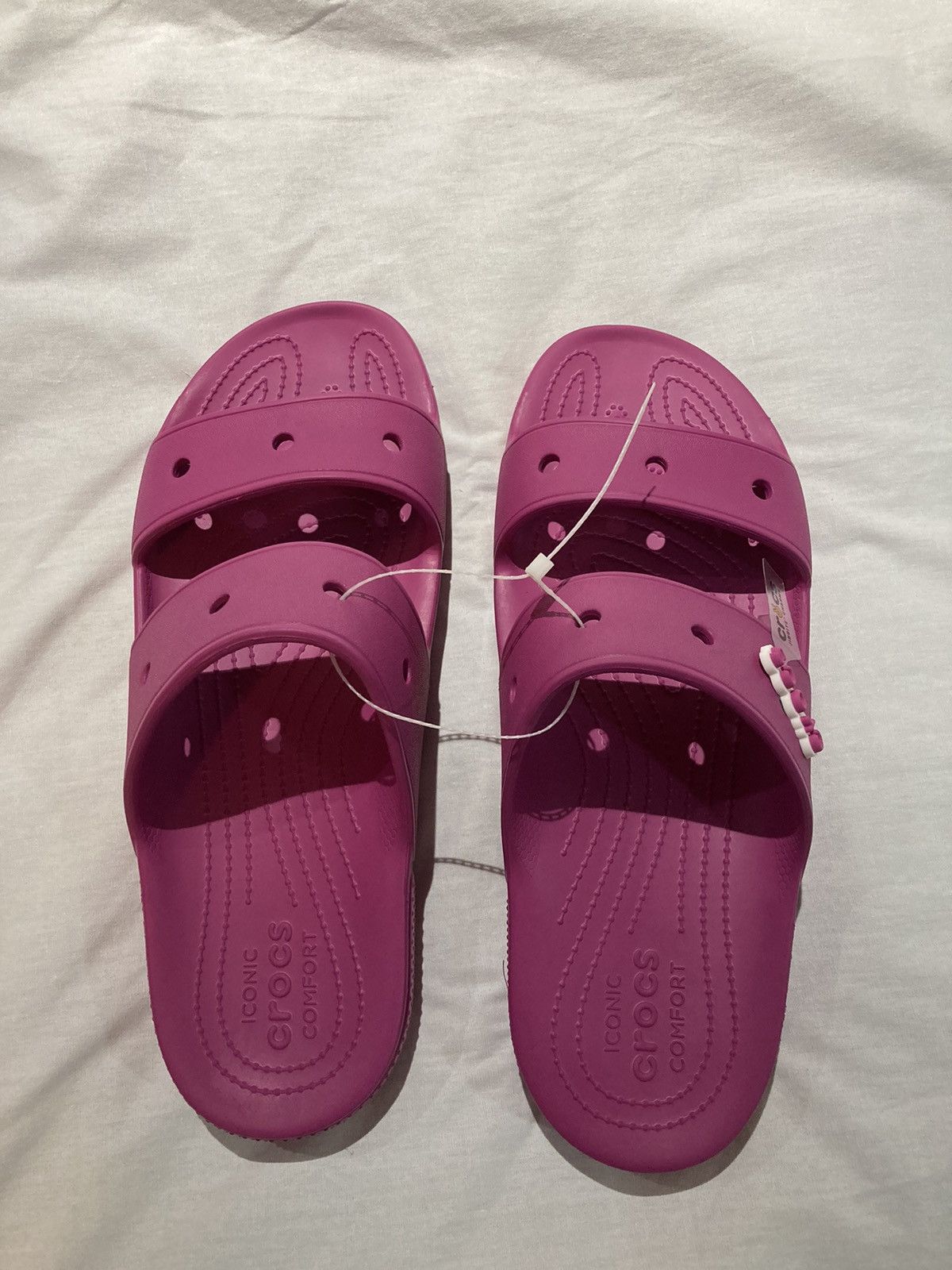 Pink Crocs Iconic Croc Comfort Sandel size 14 NWT!
