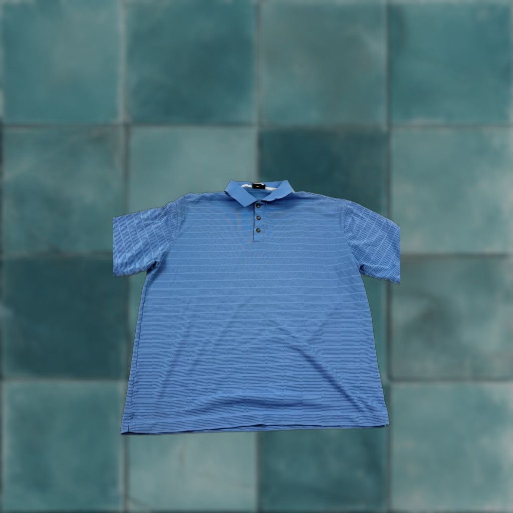 Nike Nike Golf Polo Shirt Mens L Blue Micro Stripe DRY Knit NikeFIT Size US L / EU 52-54 / 3 - 1 Thumbnail