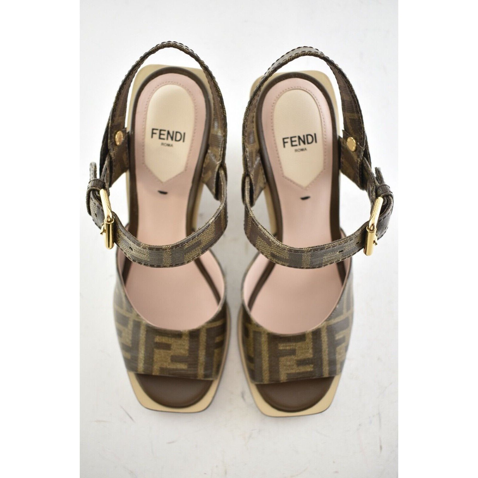 Fendi FF Motif Ankle Strap Sandal Peep Toe Heel Pump Wedge 36.5 Size US 6.5 / IT 36.5 - 6 Thumbnail