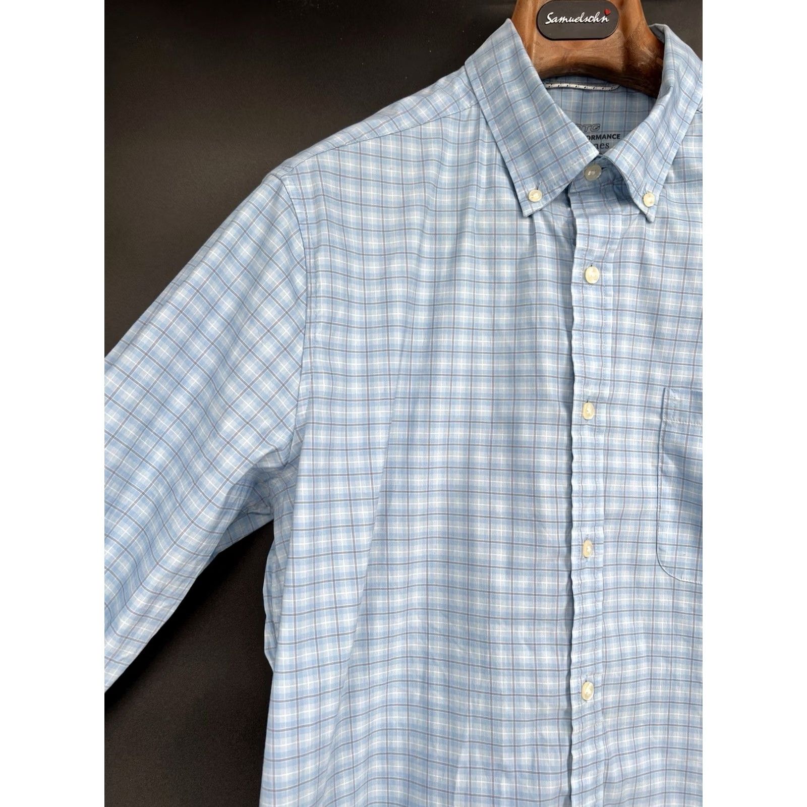 Vineyard Vines Vineyard Vines Shirt Mens Size Large Blue Plaid Performance On The Go Size US L / EU 52-54 / 3 - 4 Thumbnail