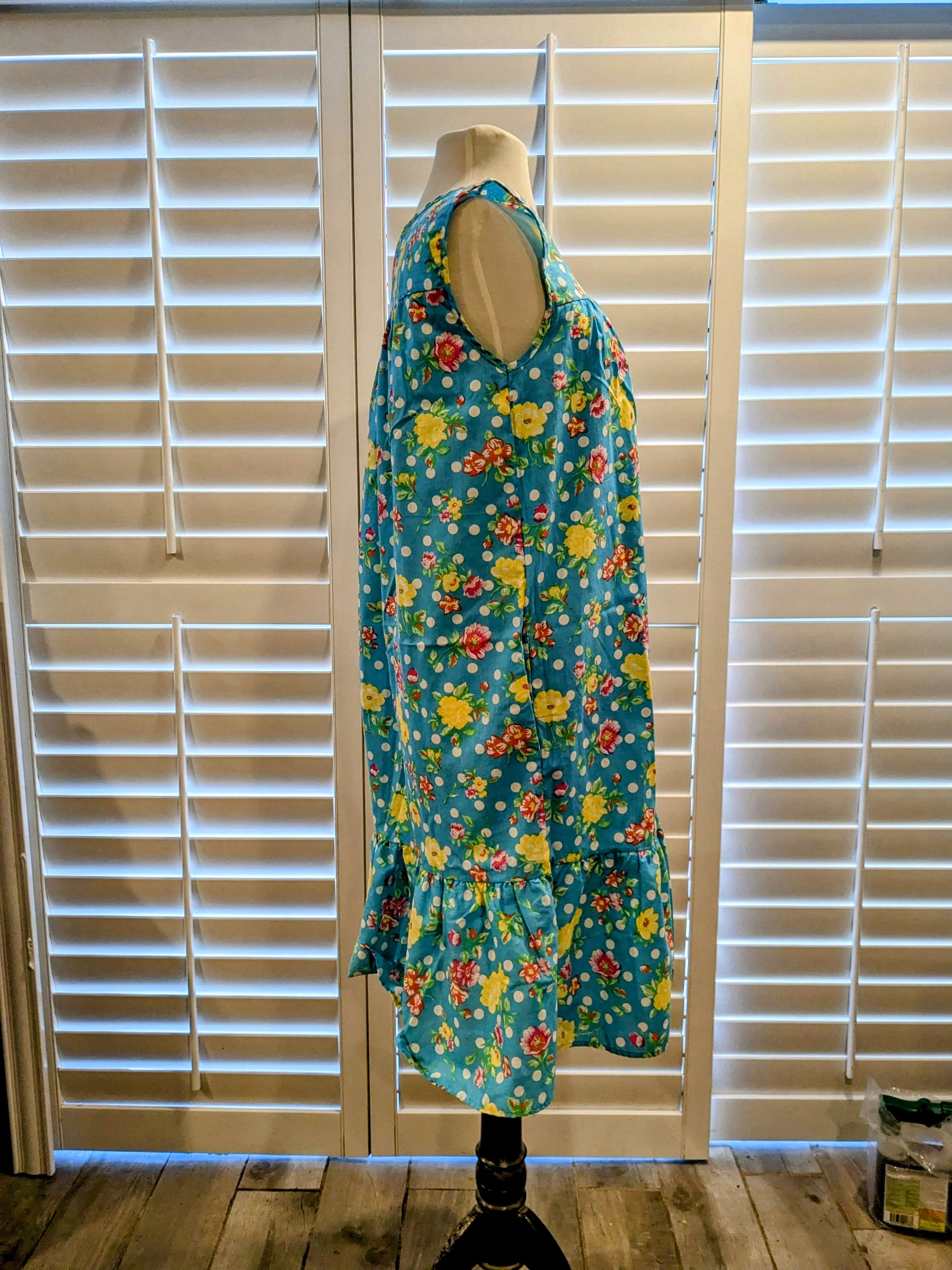 Designer Anthony Richards Sundress Floral Sleeveless Ruffle Pastel Size S / US 4 / IT 40 - 6 Thumbnail