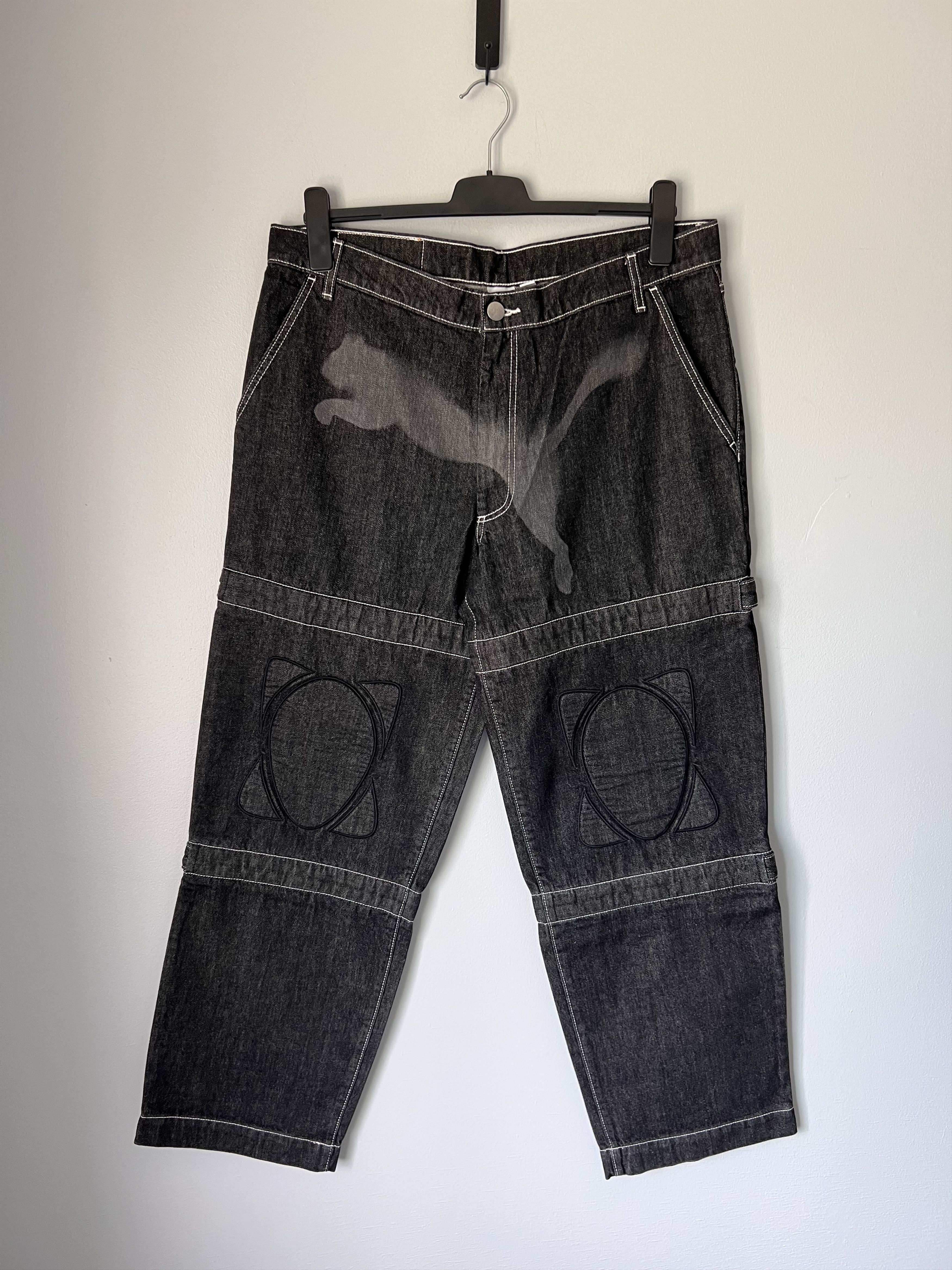 A$AP Rocky × Puma A$AP Rocky Puma F1 Knee Pad Denim Jeans in Black Size US 36 / EU 52 - 1 Thumbnail