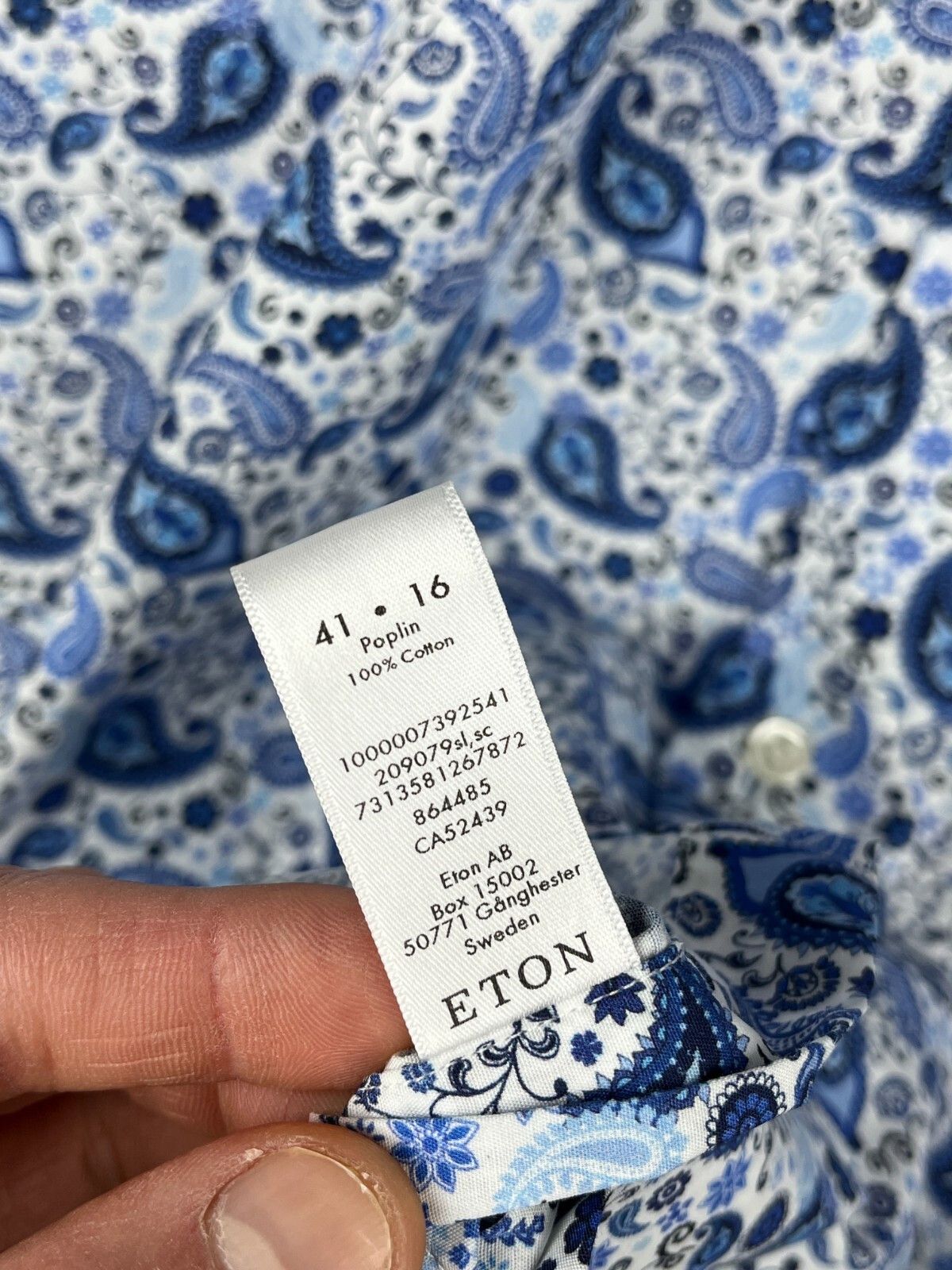 Eton Eton Paisley Formal Long Sleeve Shirt Slim Size US M / EU 48-50 / 2 - 12 Thumbnail